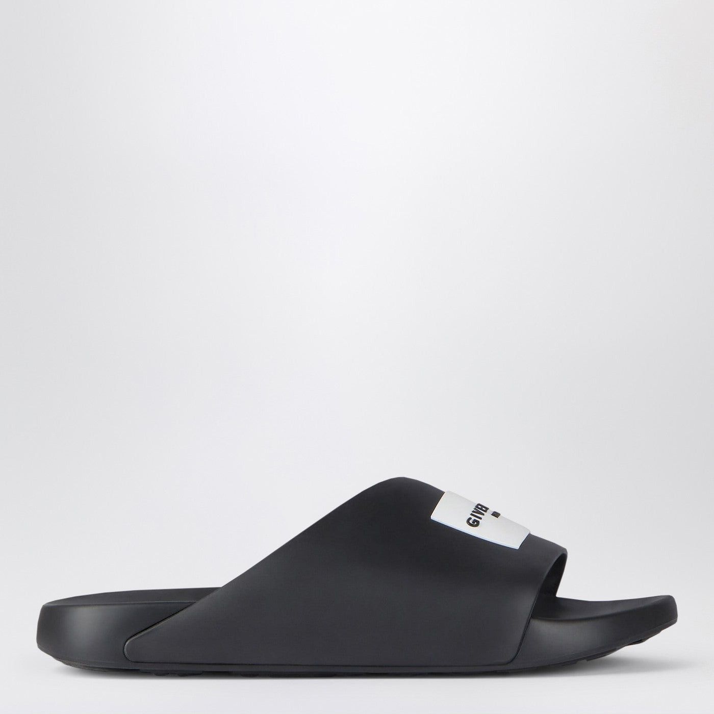 Givenchy Givenchy Black Rubber Label Slide Flat Mules Size US 13 / EU 46 - 1 Thumbnail