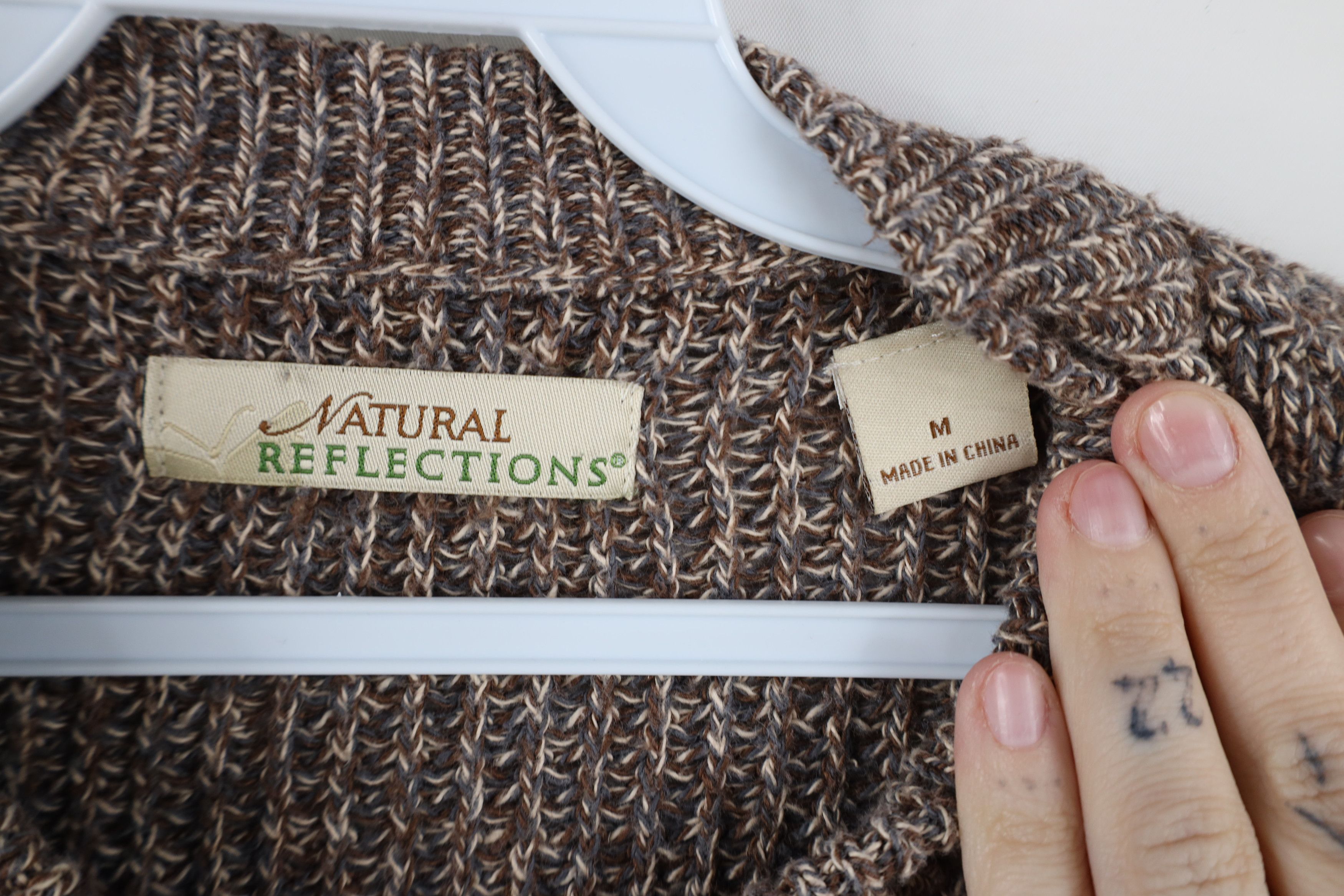 Vintage Vintage 90s Streetwear Ribbed Knit Henley Sweater Brown Size M / US 6-8 / IT 42-44 - 7 Thumbnail
