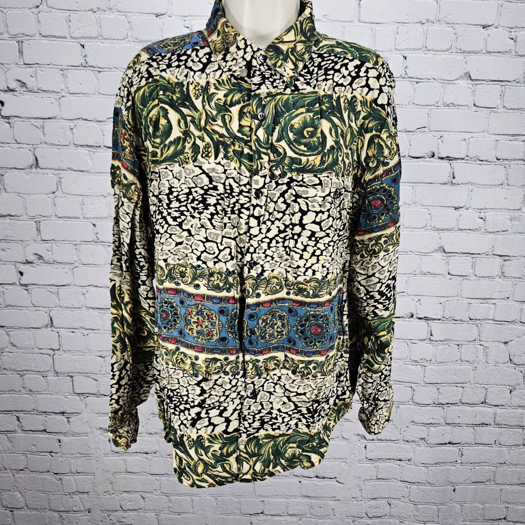 Needles **VTG Goouch Multicolor Button-Up Long Sleeve Shirt Large** User: VTG Goouch Multicolor Button-Up Long Sleeve Shirt Large Size L / US 10 / IT 46 - 2 Thumbnail