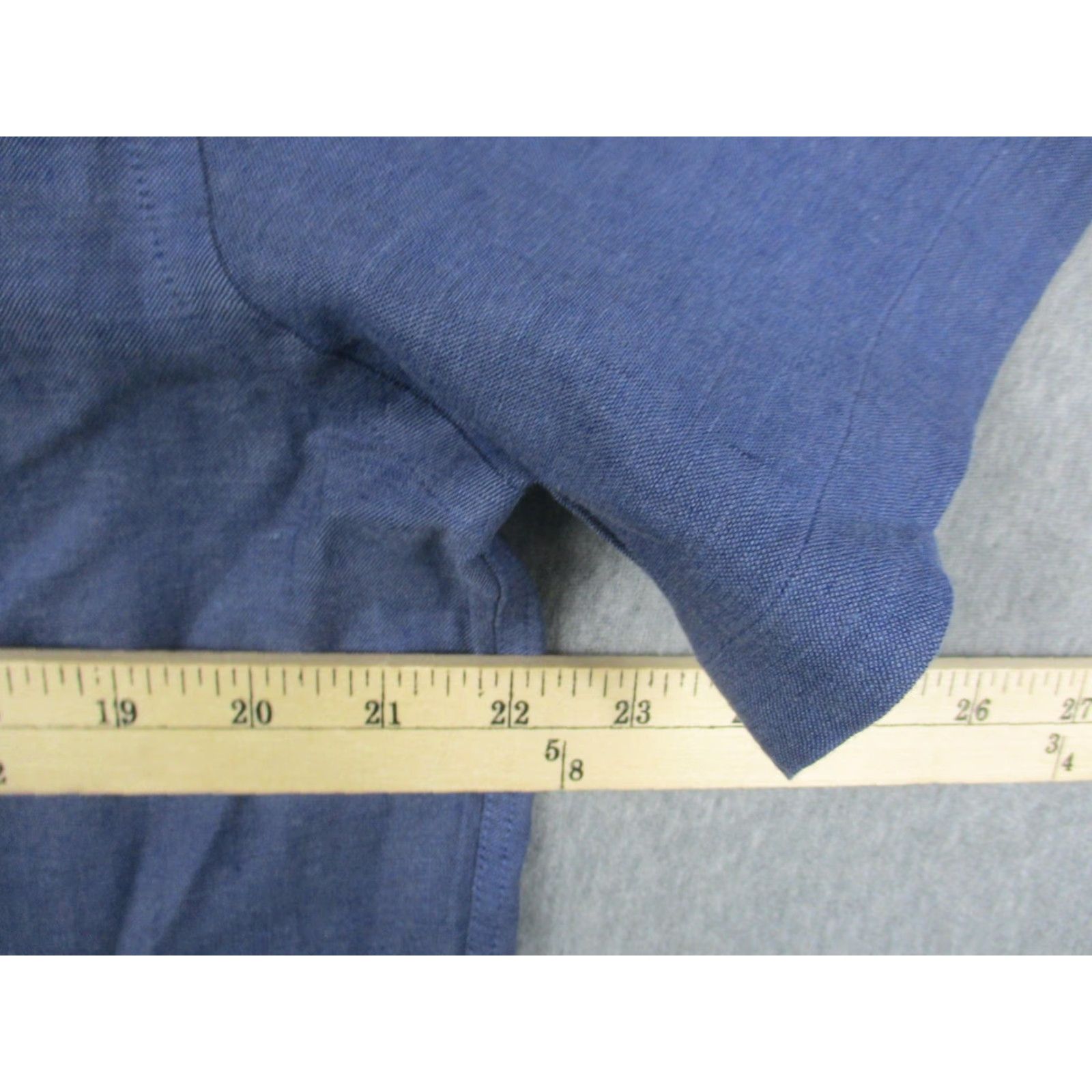 UNTUCKit UNTUCKit Shirt Mens Large Navy Cameron Linen Short Sleeve Slim Fit Button Front Size US L / EU 52-54 / 3 - 4 Thumbnail