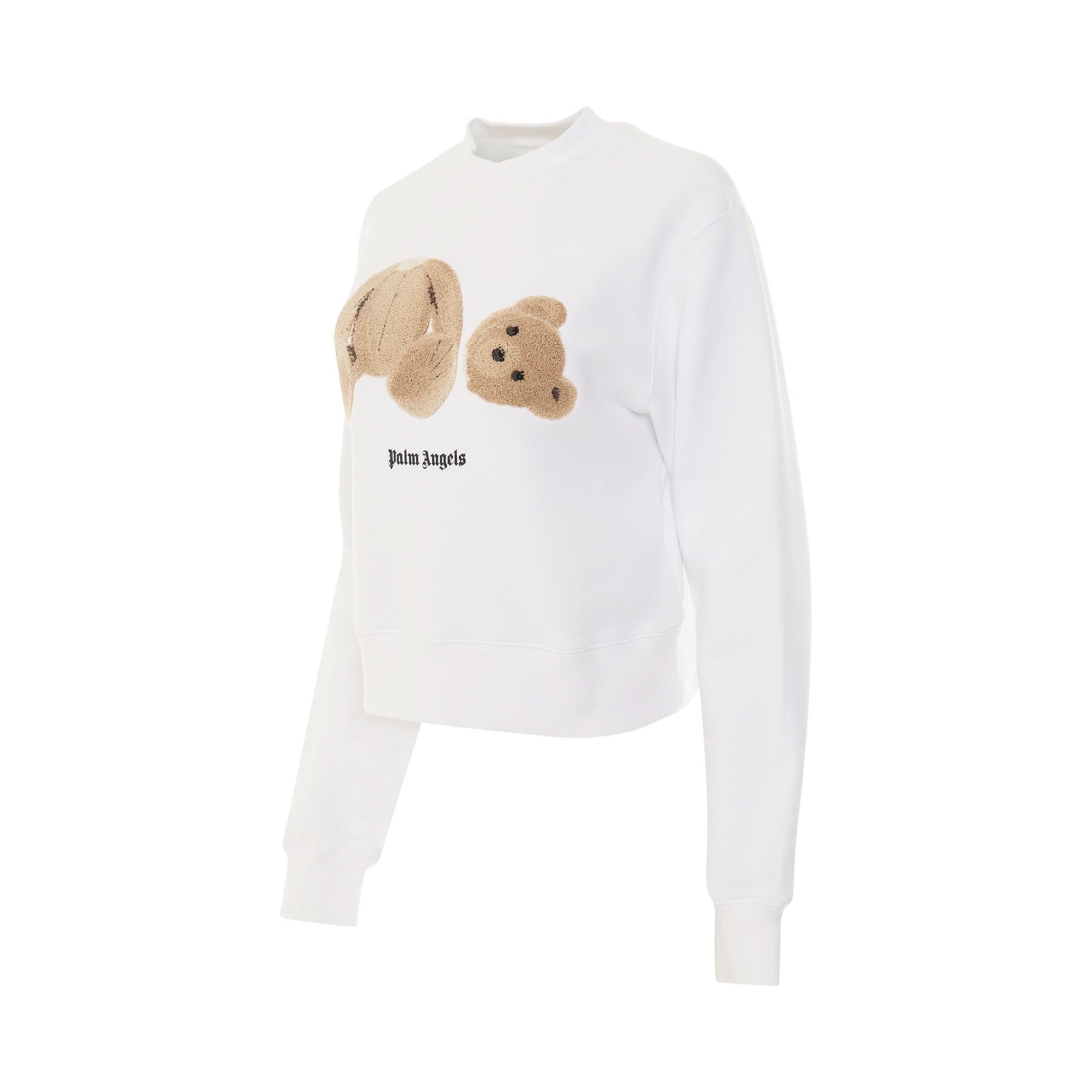 Palm Angels o1mle0425 PA Bear Fitted Crewneck Long Sleeve T-Shirt White Size XS / US 0-2 / IT 36-38 - 2 Thumbnail
