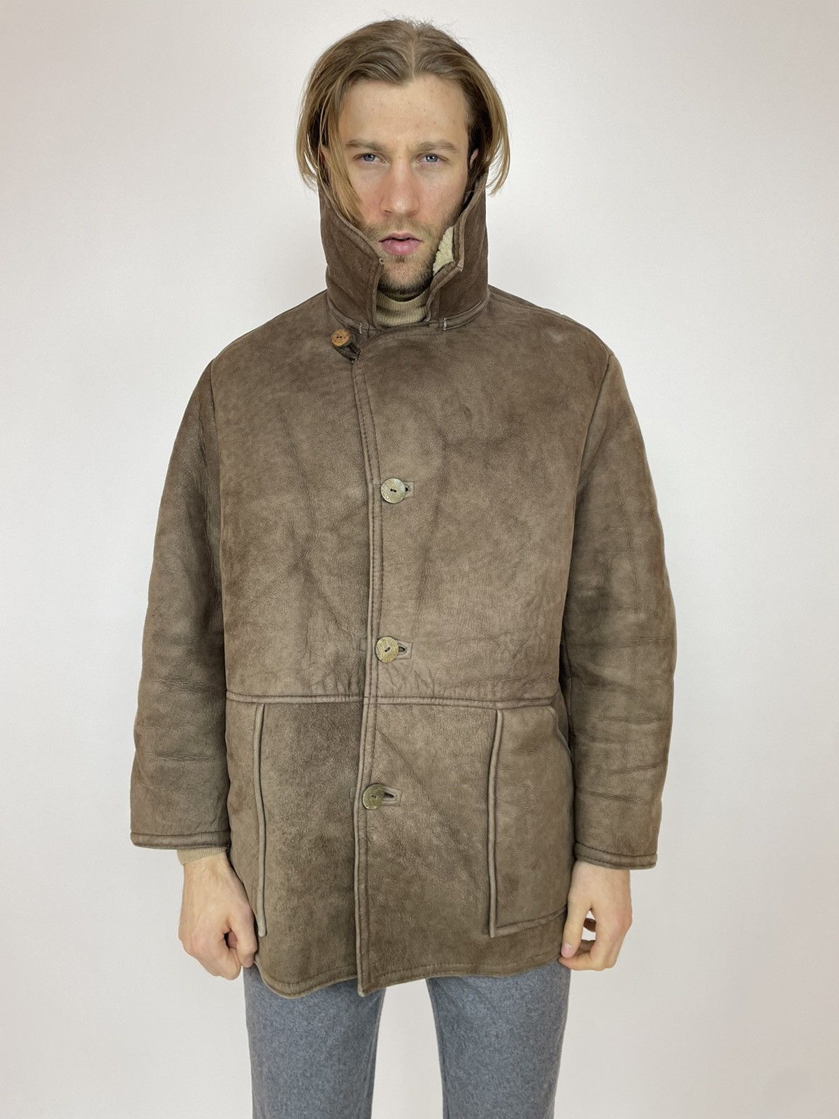 Other antartex Vintage SHEEPSKIN Coat made In Scotland size M-L Size US L / EU 52-54 / 3 - 13 Thumbnail
