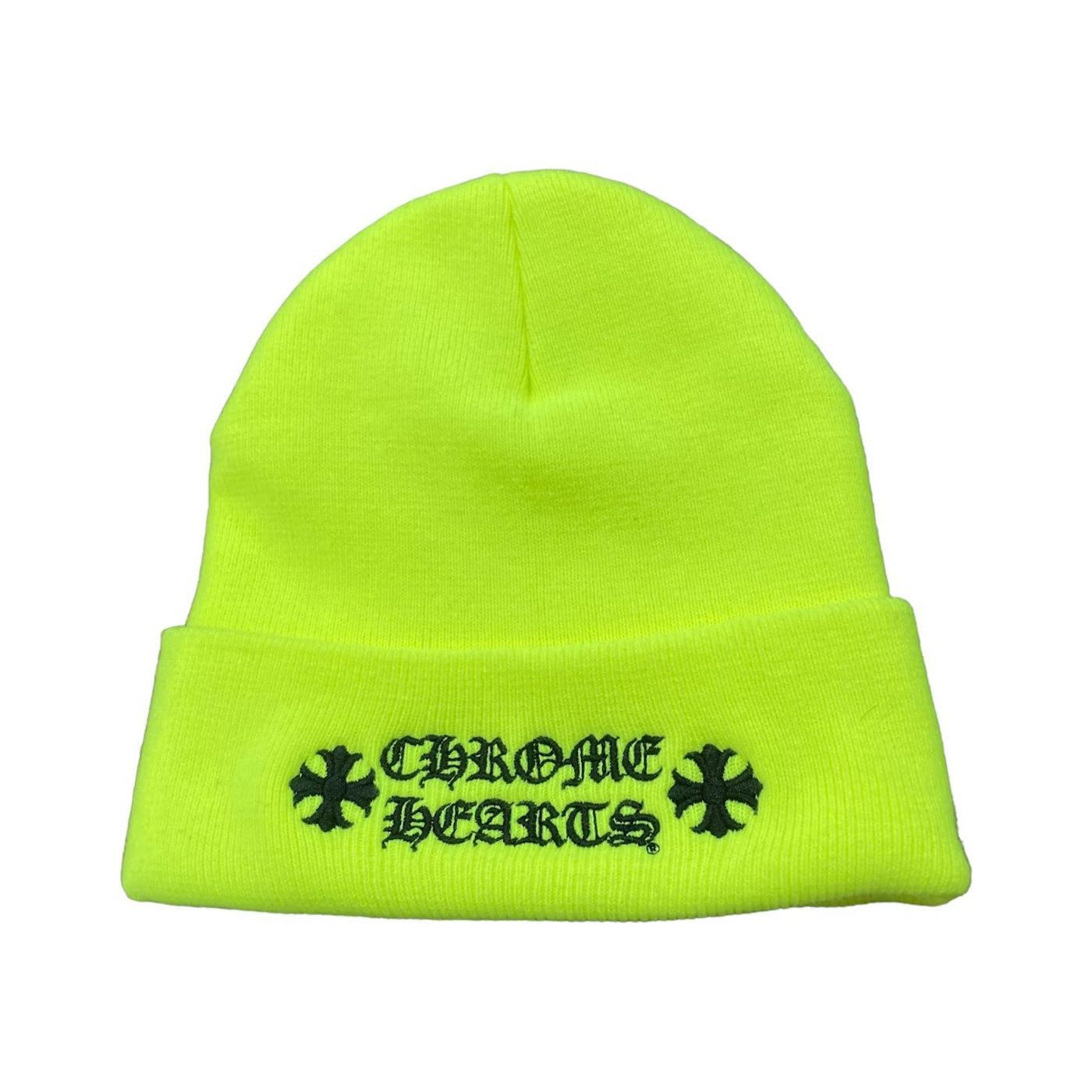 Chrome Hearts Logo Beanie Neon Yellow Size ONE SIZE - 1 Preview