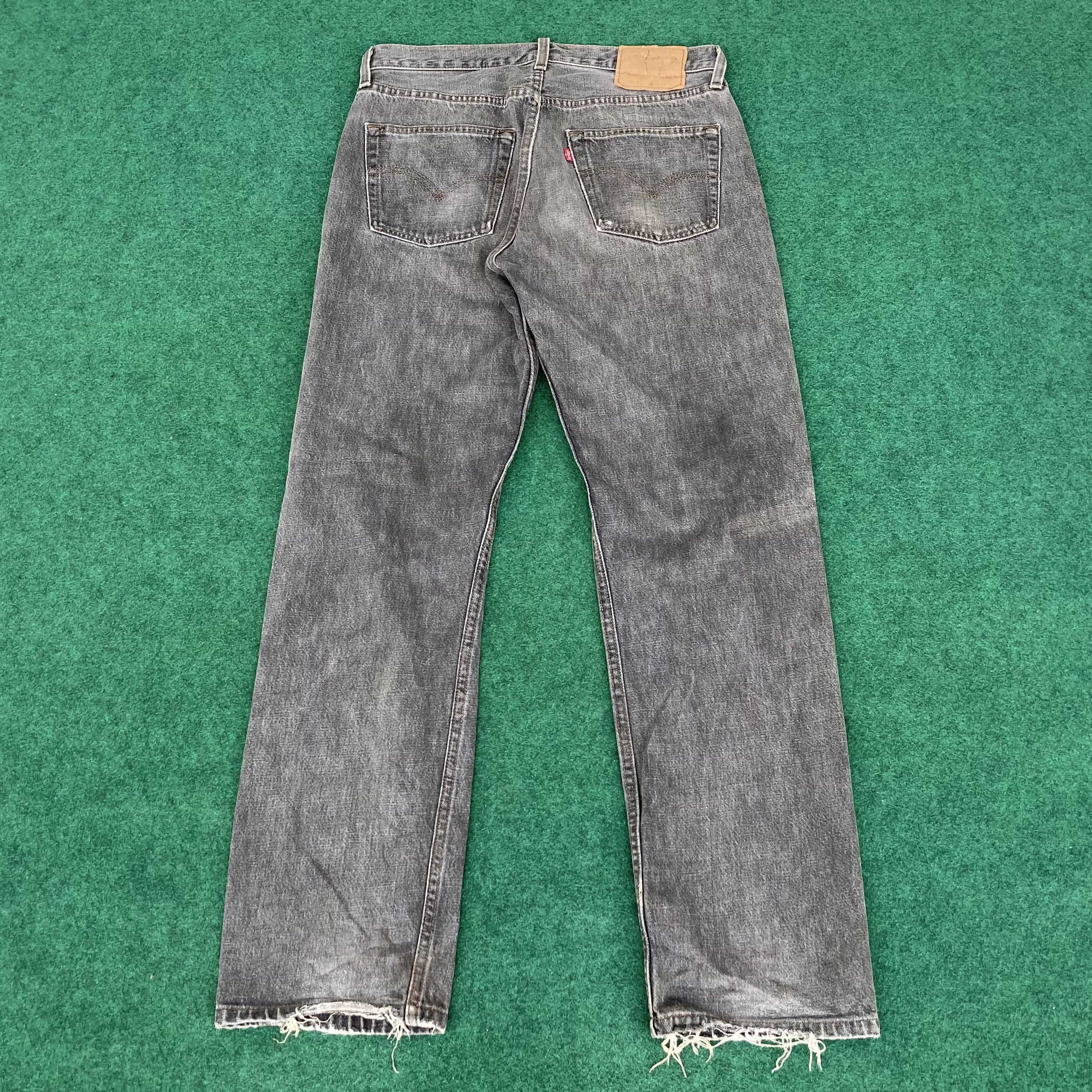 Levi's × Vintage Vtg Levis 501 Distressed Ripped Punk Grunge Black Jeans Size US 31 - 14 Thumbnail