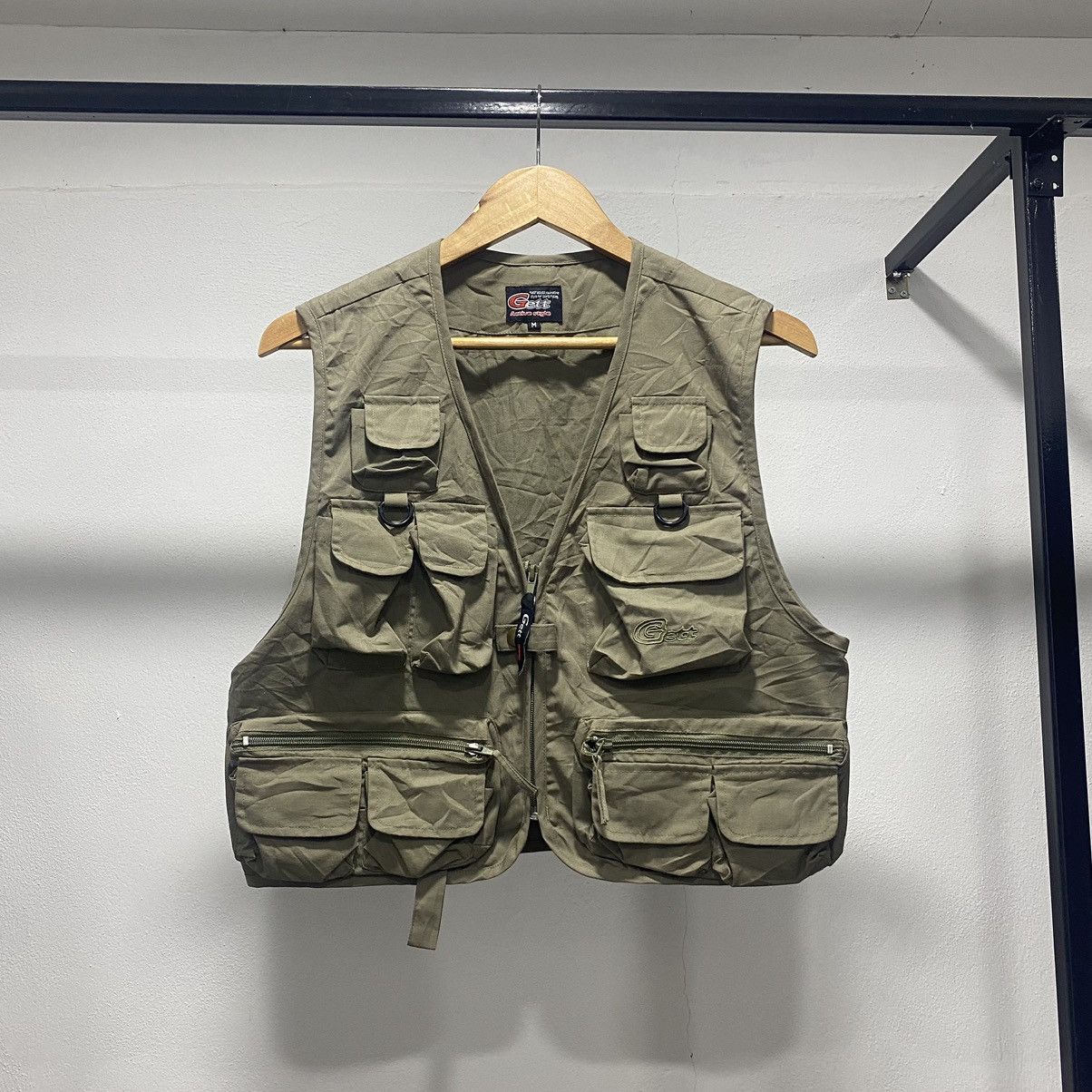 Japanese Brand Gett Utility Cargo Vest Multi Pocket Vest Army 90s Size US M / EU 48-50 / 2 - 3 Thumbnail