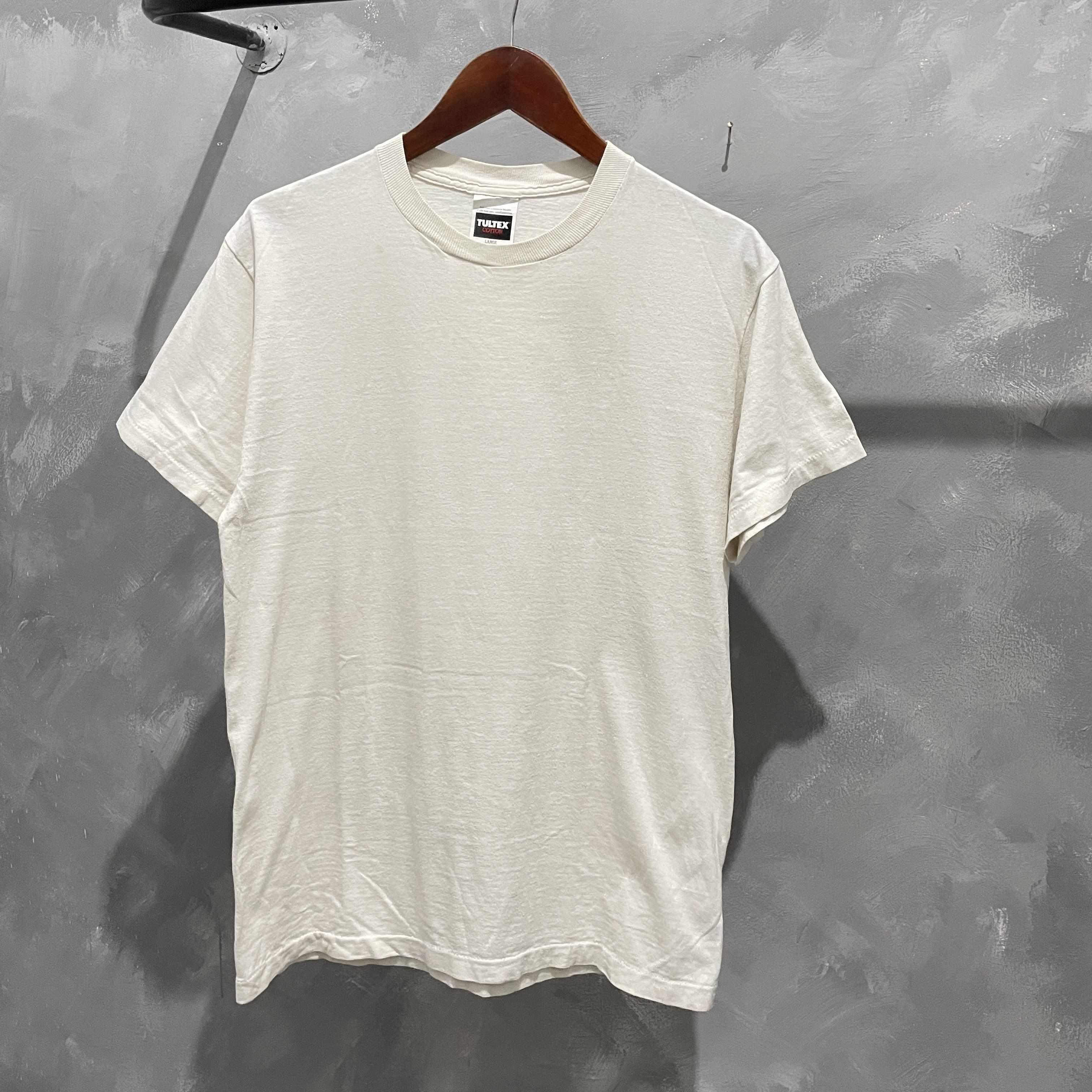 Vintage Rare Vintage 90s White Blank T Shirt Size US L / EU 52-54 / 3 - 2 Thumbnail