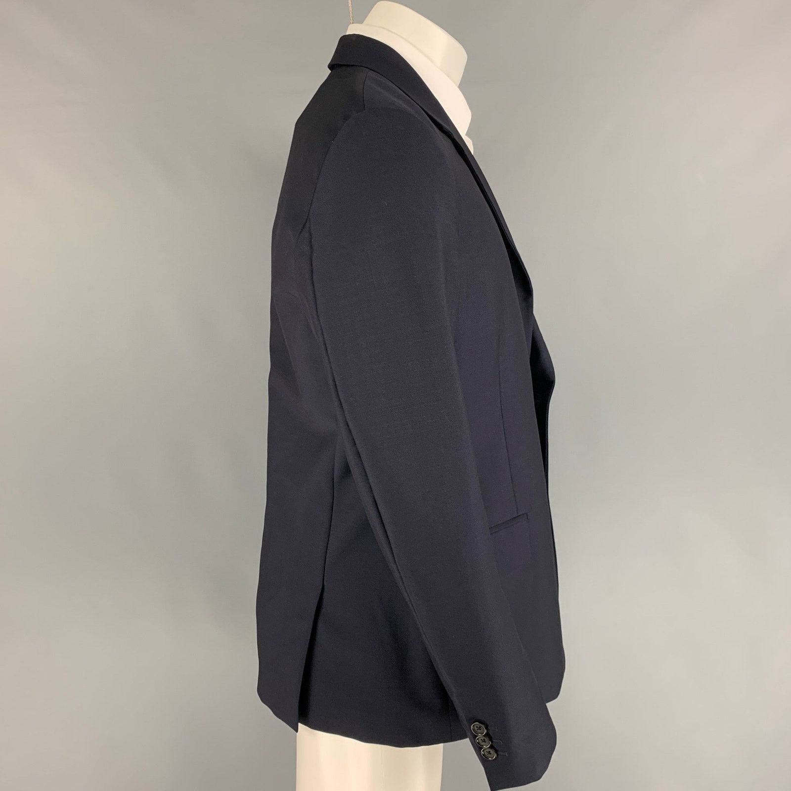 Alexander McQueen Size 42 Navy Wool Mohair Notch Lapel Sport Coat Size 42R - 2 Thumbnail