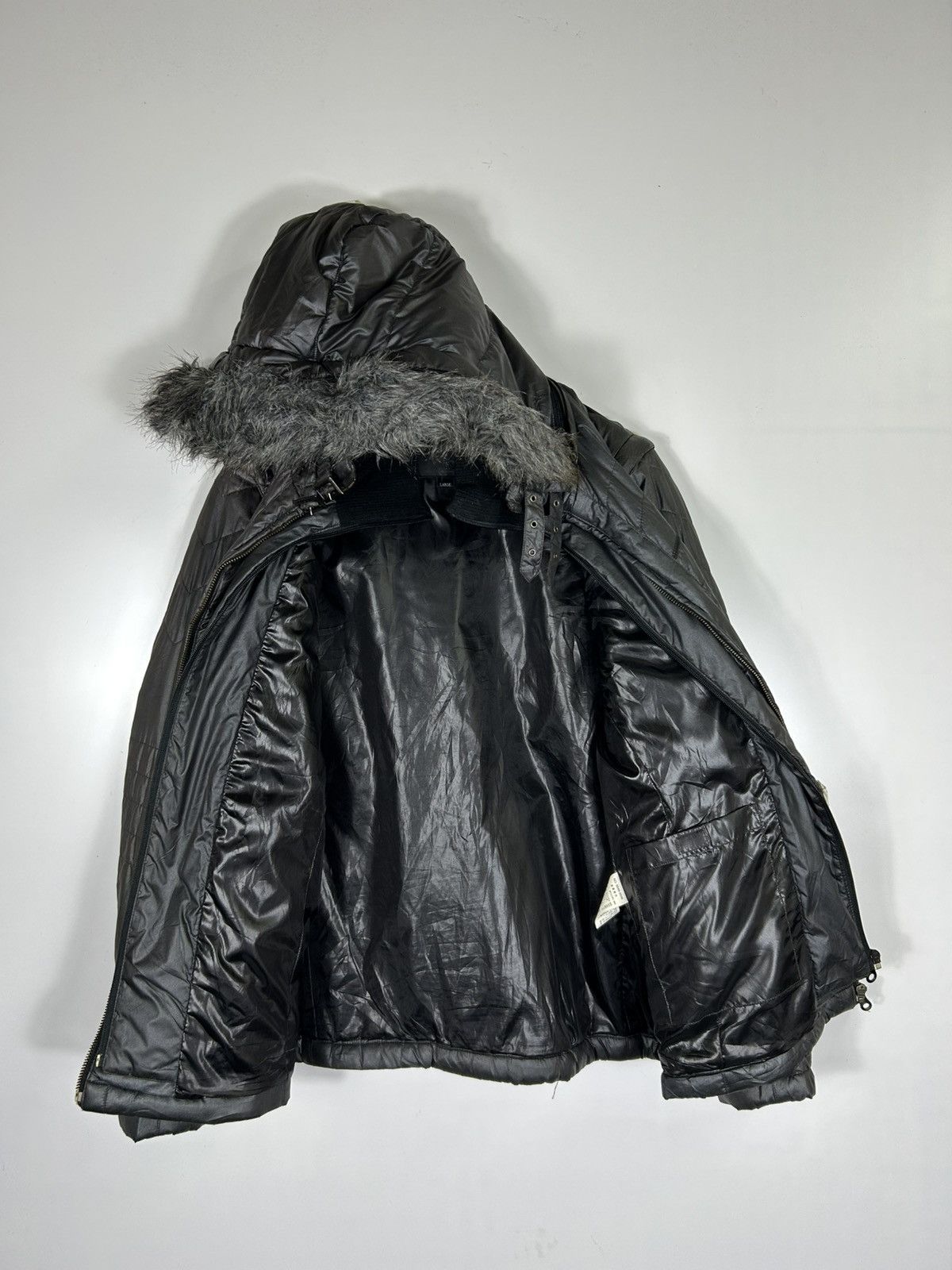 Mossimo Mossimo Vintage Black Puffer Jacket with Faux Fur Hood Size US M / EU 48-50 / 2 - 10 Thumbnail