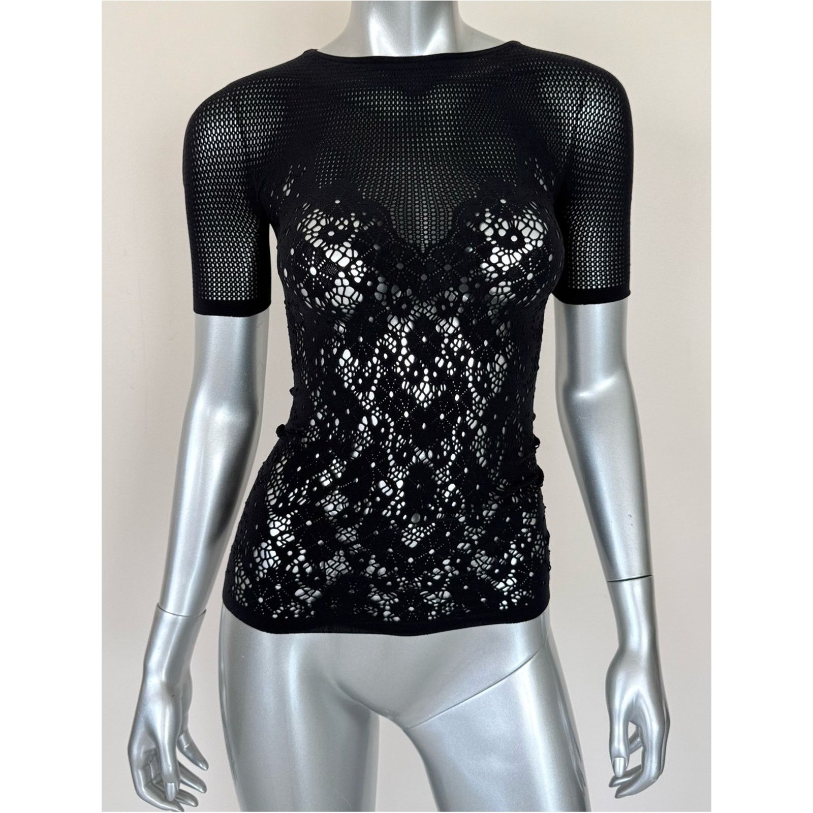 Wolford NEW!!! Wolford Flower Lace Slim Short-Sleeve Top size S 295$ Size S / US 4 / IT 40 - 1 Thumbnail