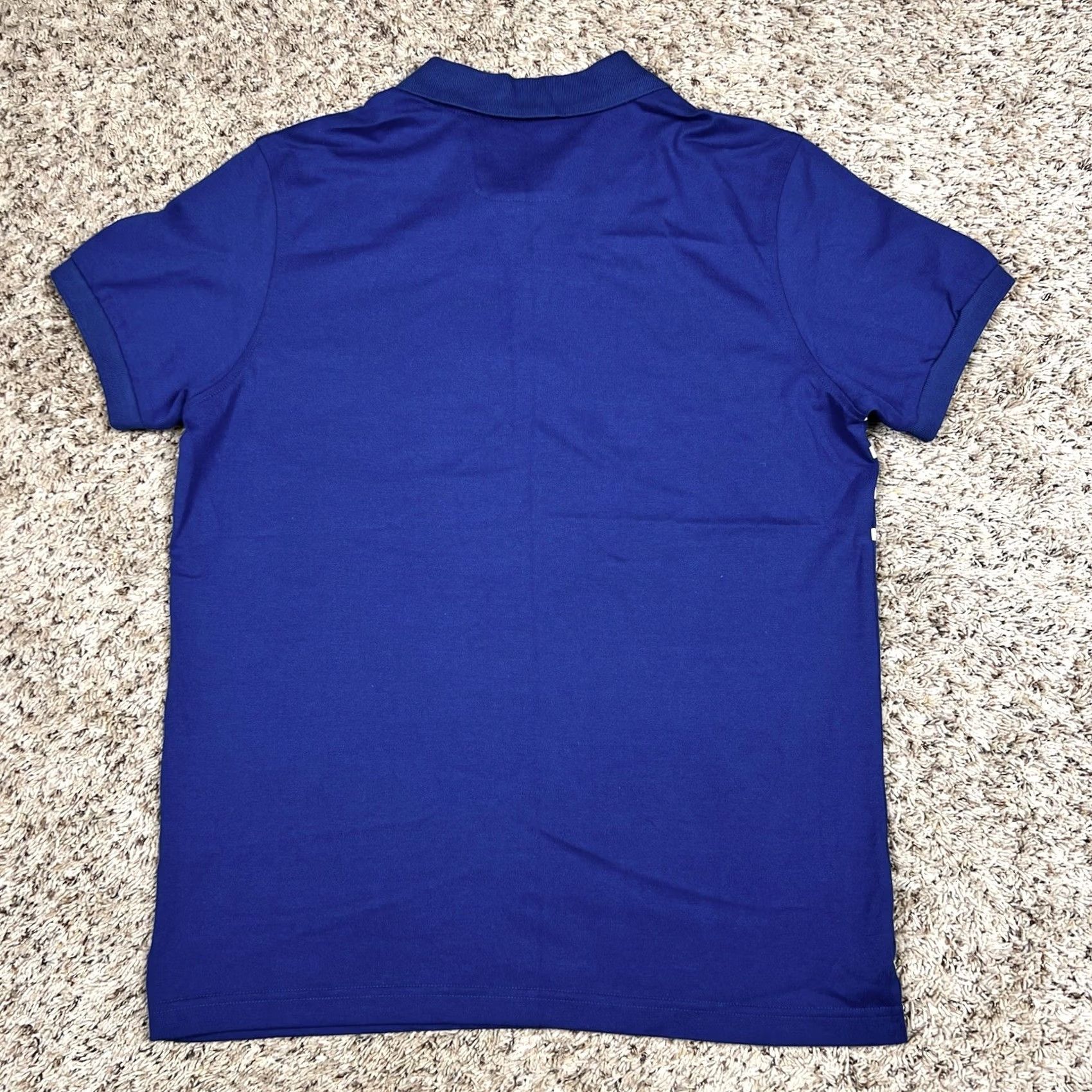 Vintage NWT Arturo Calle Polo Shirt XL Navy Blue White Striped 100% Cotton Men Slim Short Sleeve Collared Button Polo Size US XL / EU 56 / 4 - 3 Thumbnail