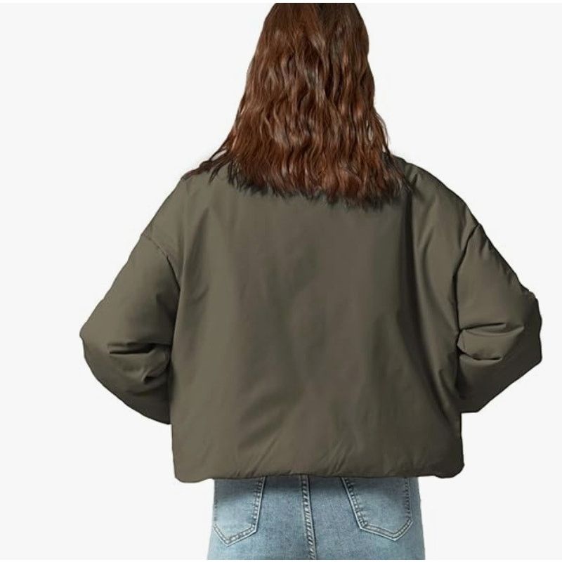 The Unbranded Brand Women's Winter Down Puffer Jacket Cropped SIZE MEDIUM Size L / US 10 / IT 46 - 2 Thumbnail