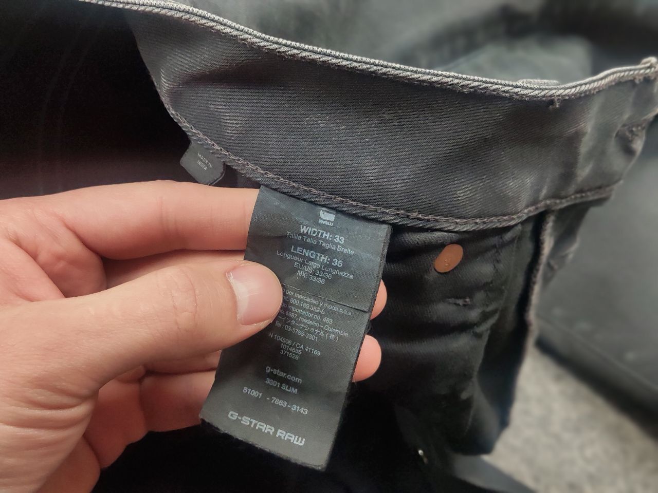 G-Star G Star Raw Vintage 3301 Gray Waxed Jeans if six was nine Size US 33 - 17 Thumbnail