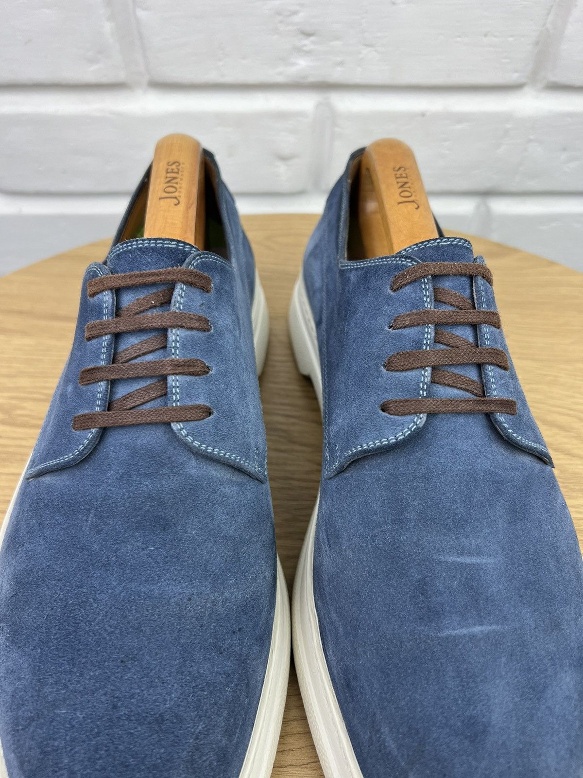Gucci GUCCI Derby Suede Shoes Lace-up GG Logo Blue Men’s Size US 9.5 / EU 42-43 - 6 Thumbnail