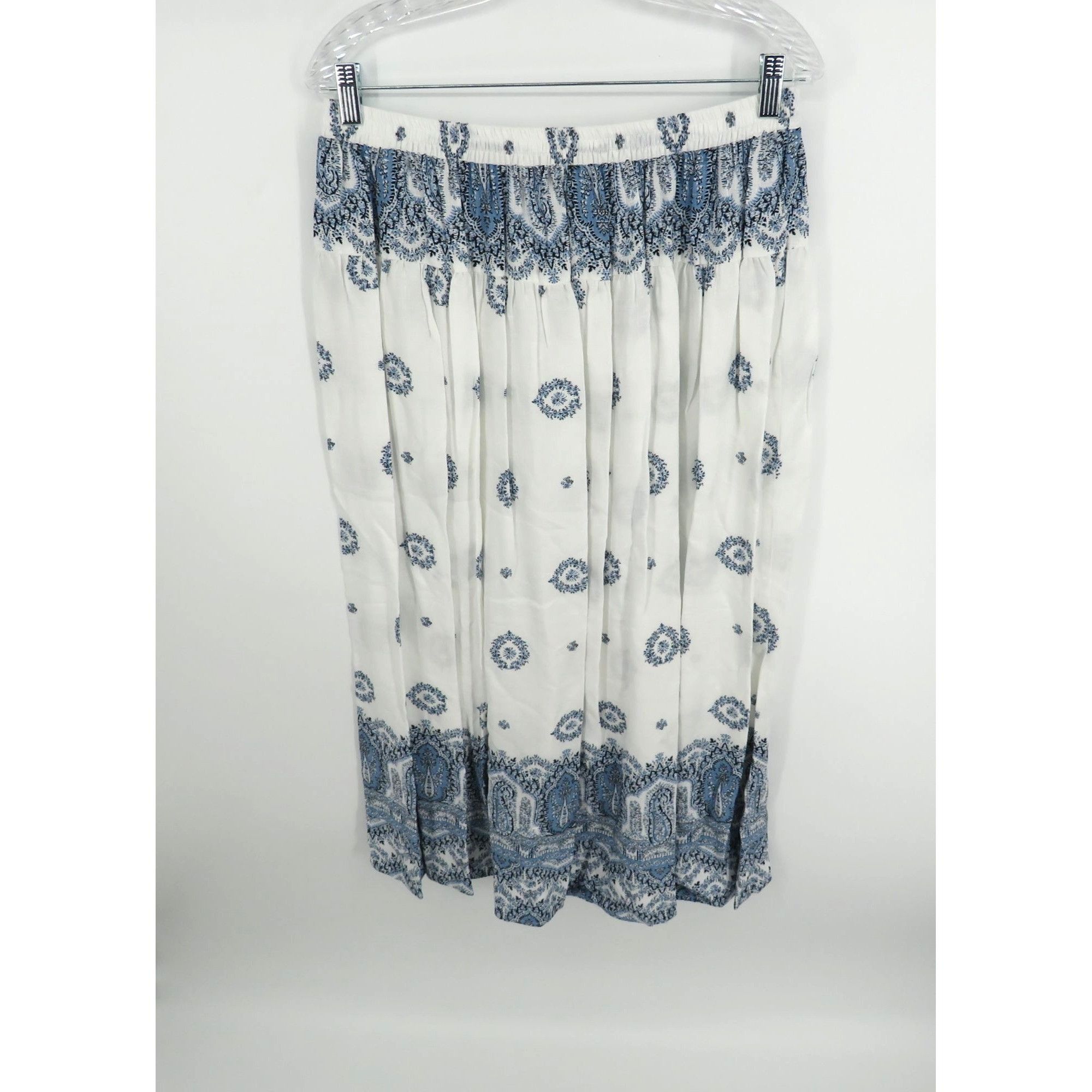 Vince Camuto Vince Camuto Womens Rapture Blue White Pleated Maxi Skirt Si Size 31" - 6 Thumbnail