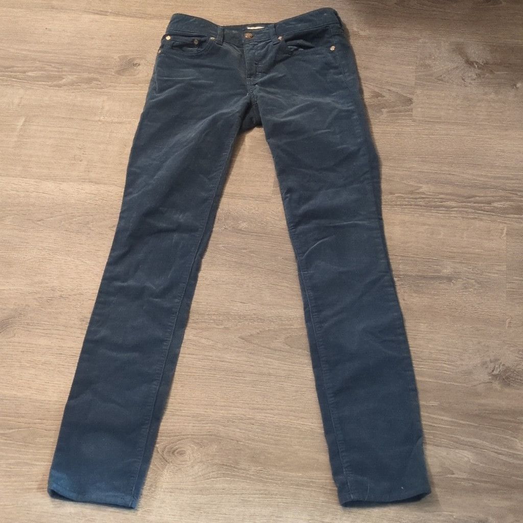 Tory Burch Tory Burch blue corduroy super skinny jeans size 26 Size 26" / US 2 / IT 38 - 1 Thumbnail