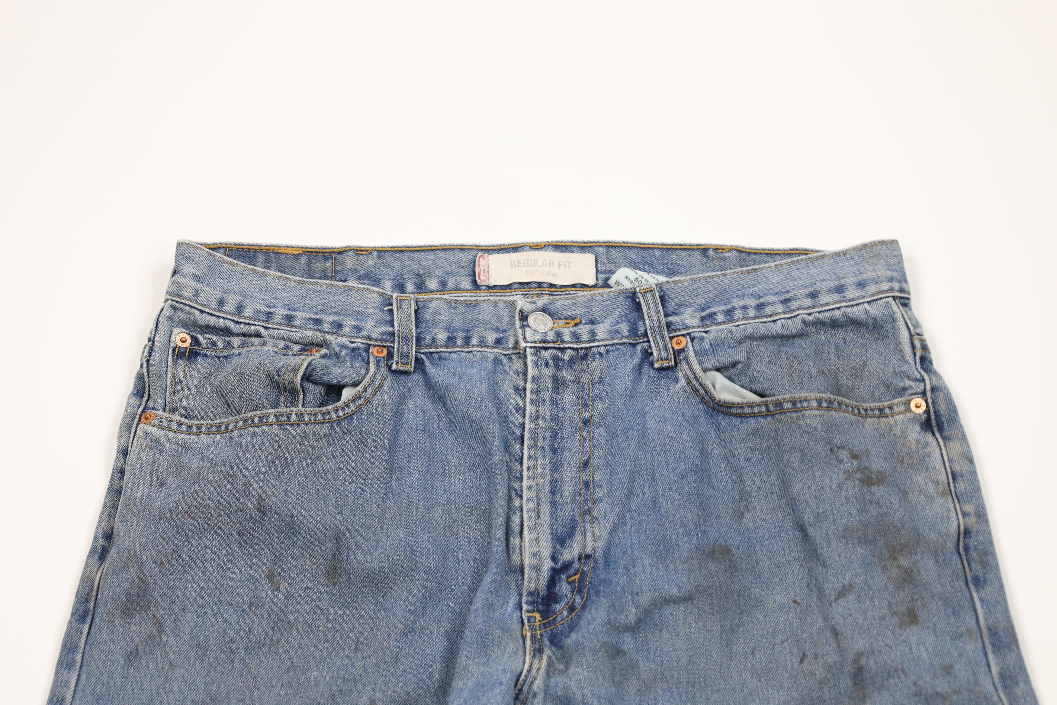 Levi's Vintage Y2K 2003 Levis 505 Regular Straight Leg Jeans Blue Size US 38 / EU 54 - 2 Thumbnail