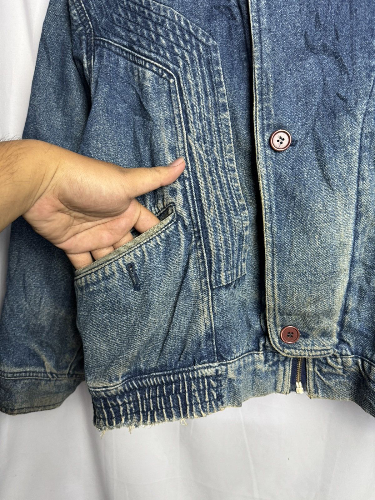If Six Was Nine × Japanese Brand × Le Grande Bleu (L.G.B.) Japanese Double Layers Denim Jacket ifsix Lgb style Size US L / EU 52-54 / 3 - 6 Thumbnail