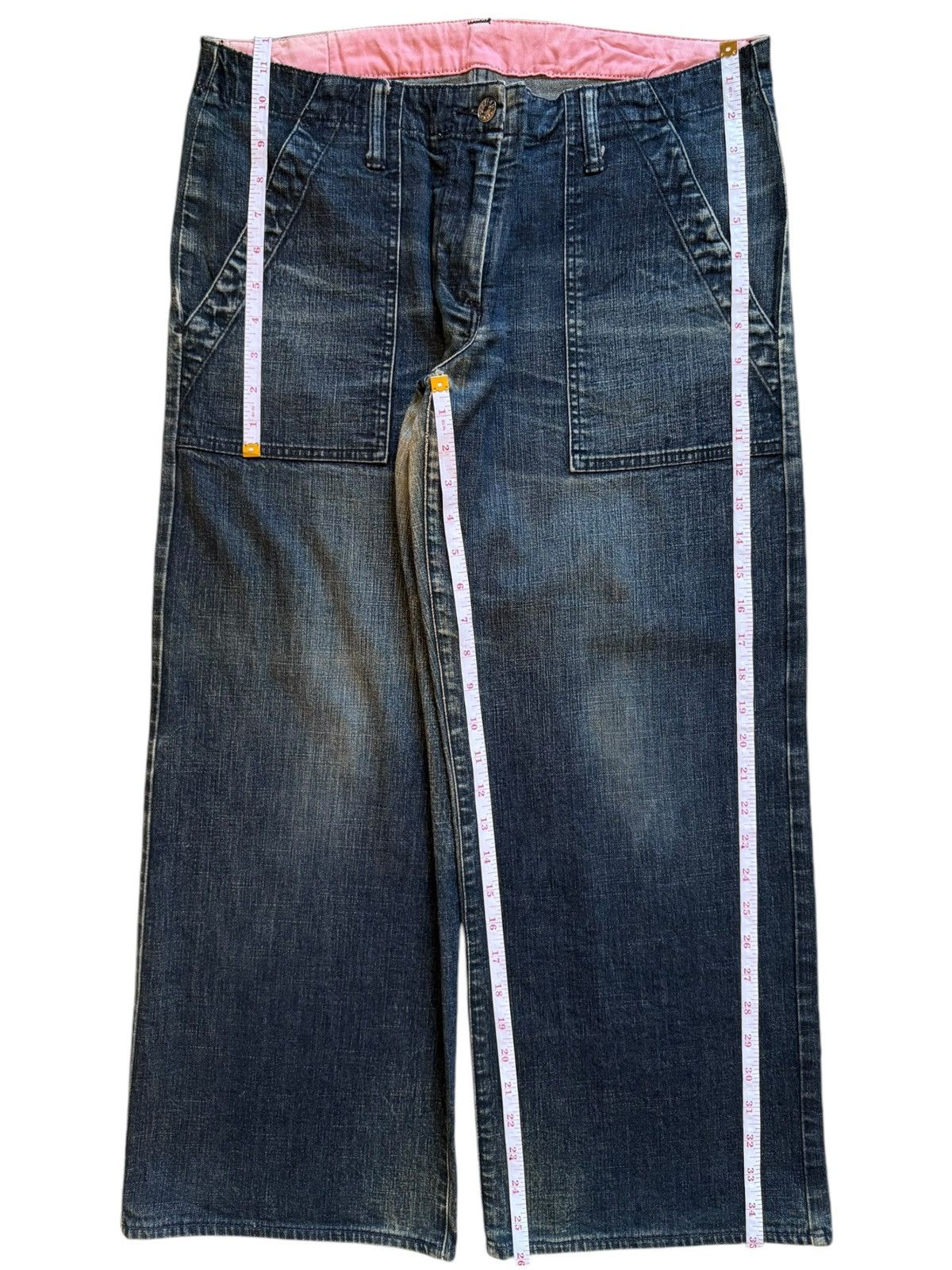 Evisu × Japanese Brand Vintage Evisu Donna Seagull Pocket Baggy Jean Shorts Size 33" - 15 Thumbnail