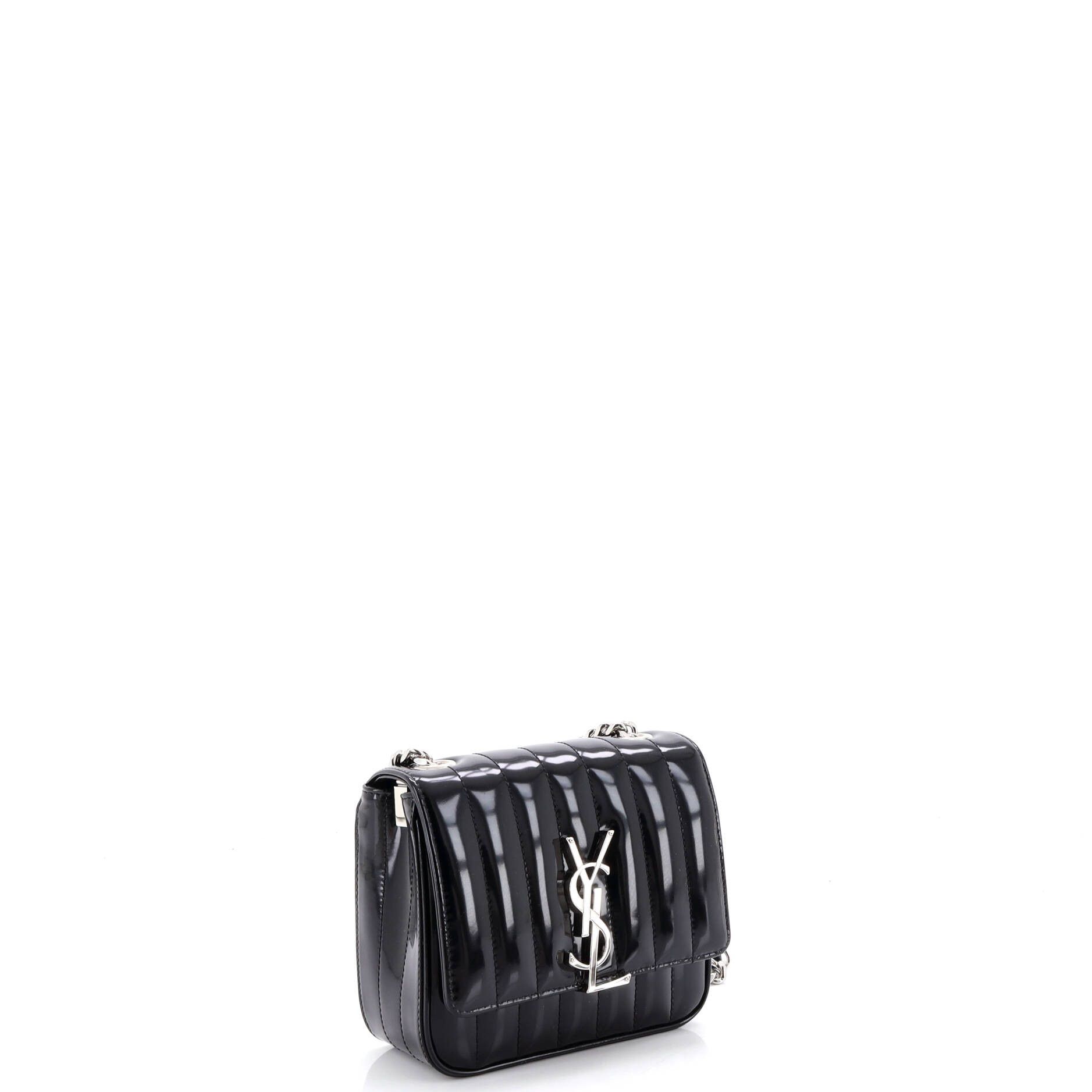 Saint Laurent Paris Vicky Crossbody Bag Vertical Quilted Patent Small Size ONE SIZE - 1 Thumbnail