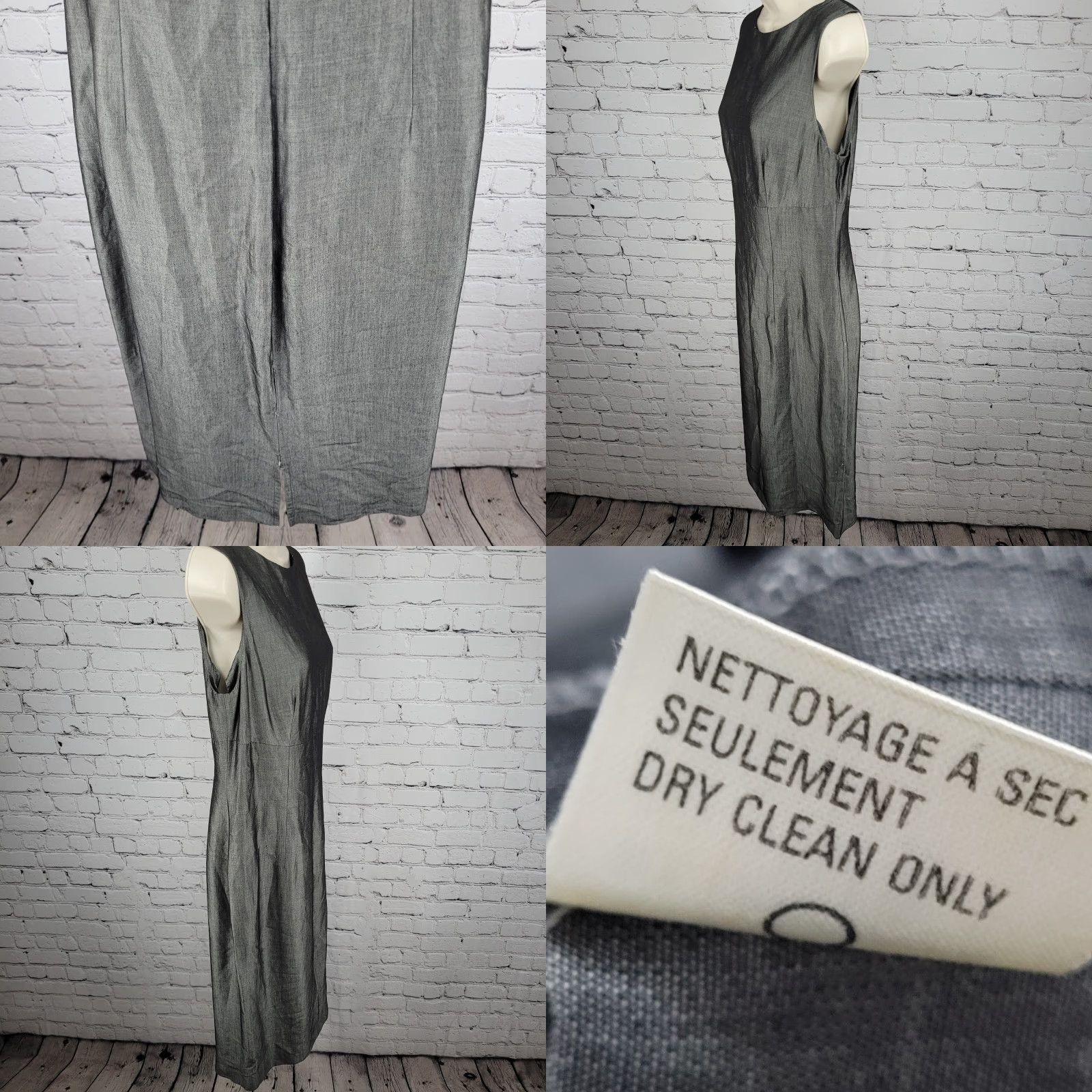 CO Isda & Co Grey Wool Blend Lightweight Unlined Sleeveless Shift Dress Size 10 Size L / US 10 / IT 46 - 9 Thumbnail