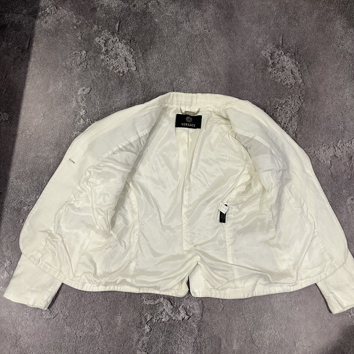 Versace Gianni Versace Women’s White Linen Blazer Size 42 Size M / US 6-8 / IT 42-44 - 14 Thumbnail