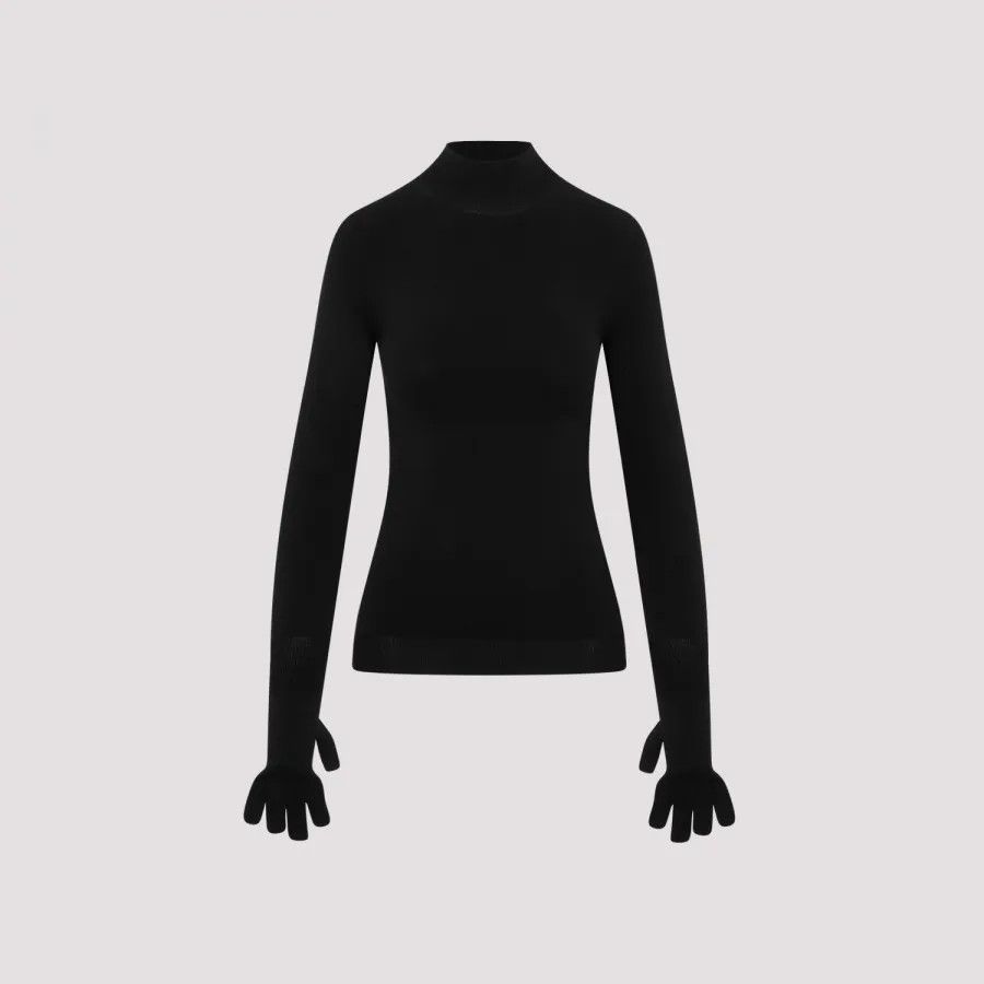 Balenciaga o1mt1gz1224 Gloves Sweater in Black Size US S / EU 44-46 / 1 - 6 Thumbnail