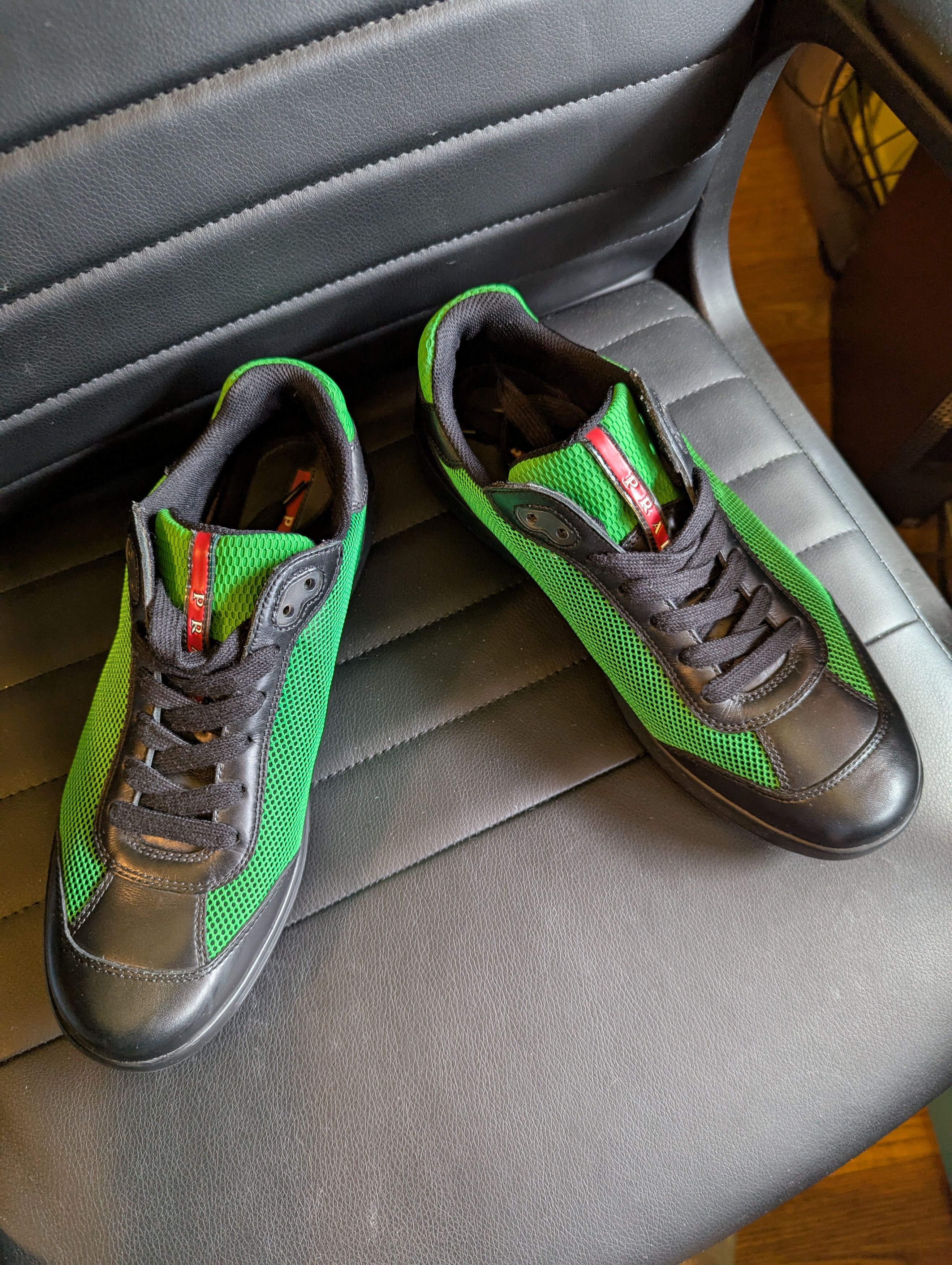 Prada Prada Sport Mens Driving Sneakers Y2k Red/ Silver Us