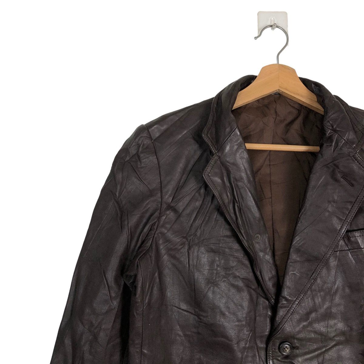 Genuine Leather 🔥90’s Double Breast Genuine Leather Jacket Rick Owens Size US L / EU 52-54 / 3 - 7 Thumbnail