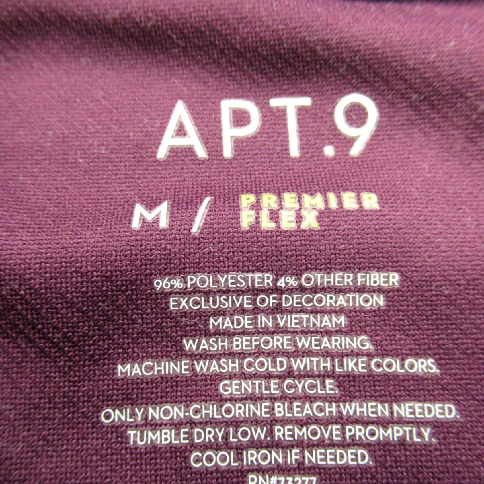 Apt. 9 APT. 9 Shirt Womens Medium Long Sleeve Crew Neck Maroon Outdoors Casual Size M / US 6-8 / IT 42-44 - 4 Thumbnail