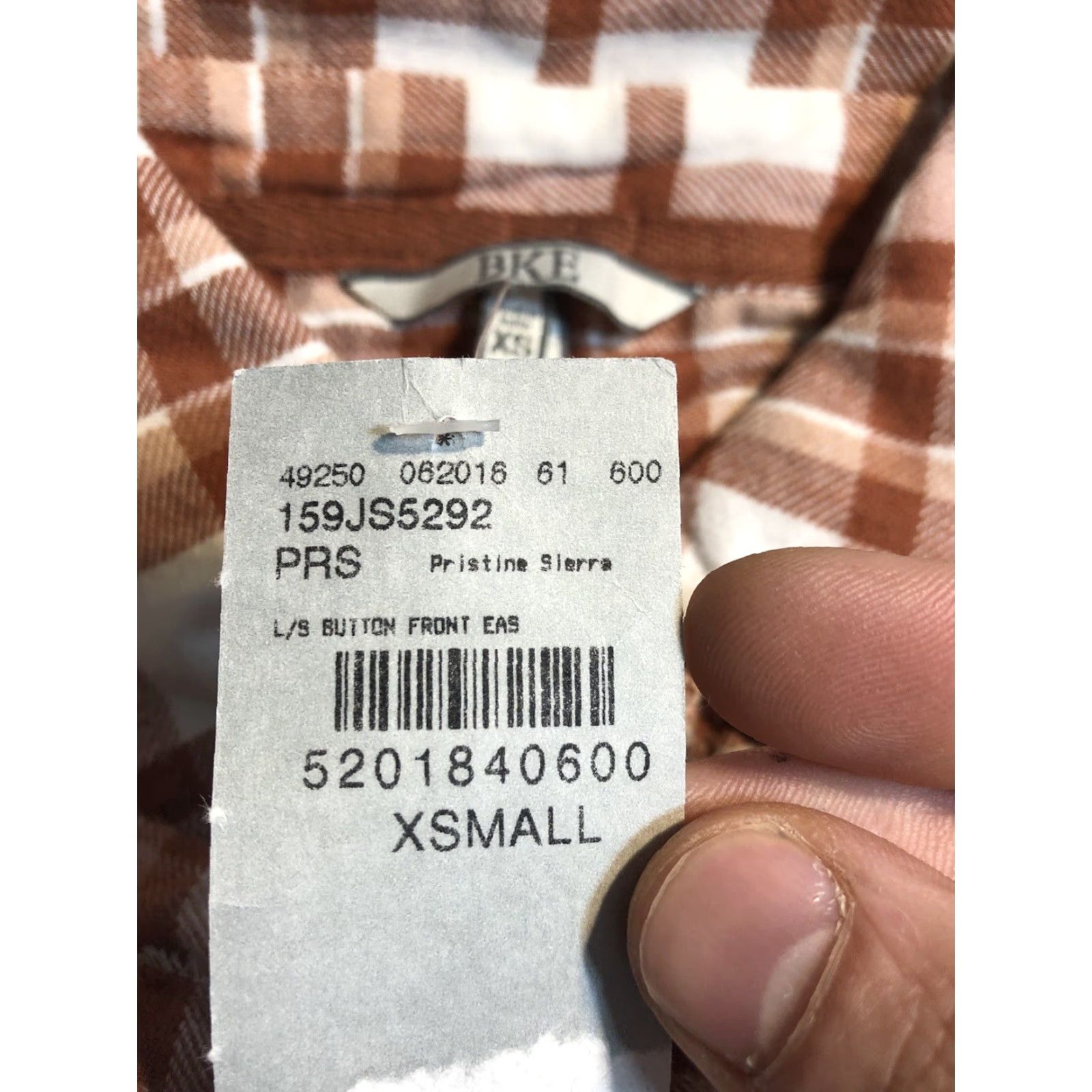 BKE BKE Womens Shirt XS Multicolor Plaid Long Sleeve Button-Up 100% Cotton Flannel Casual Size XS / US 0-2 / IT 36-38 - 4 Thumbnail