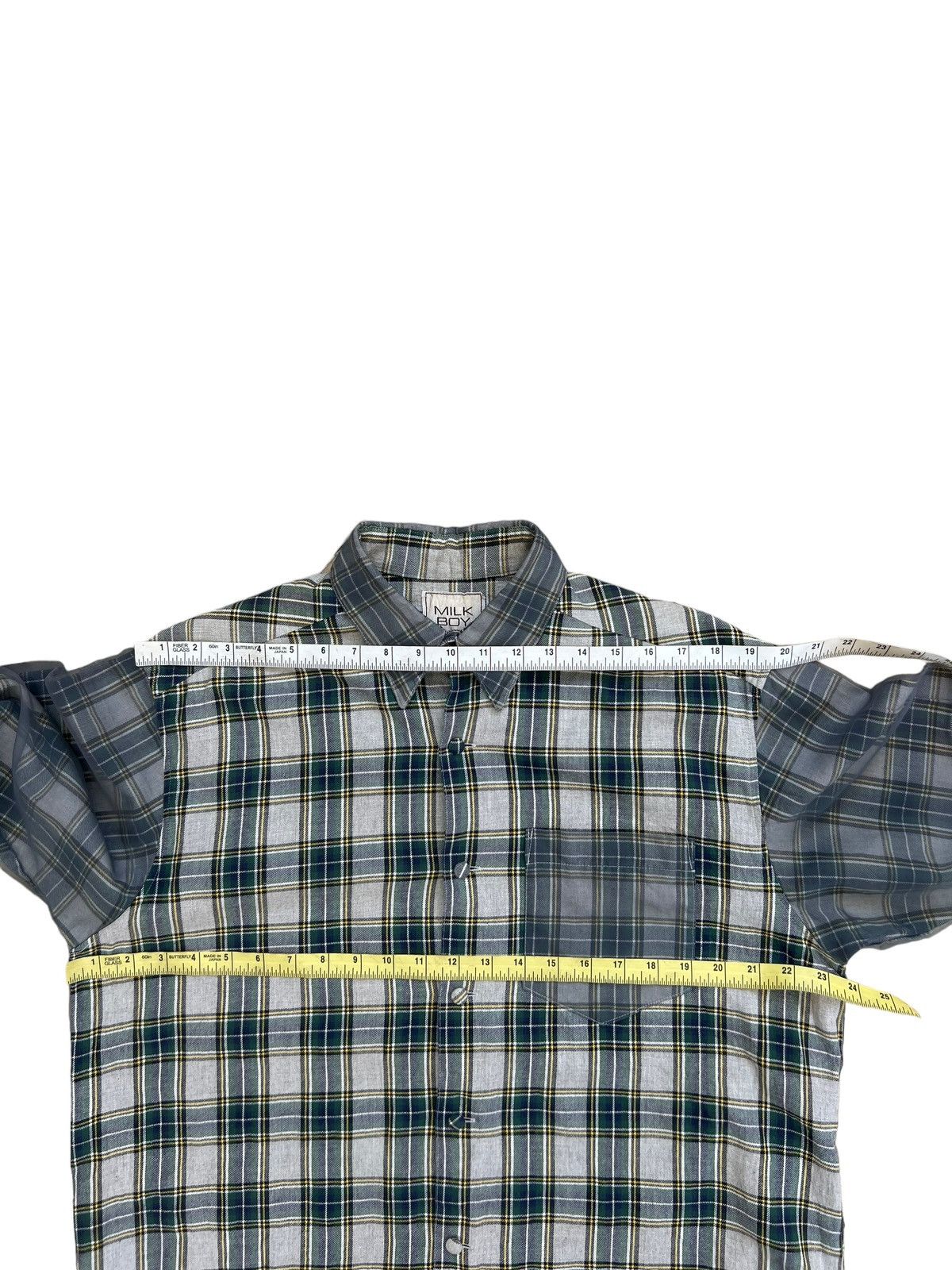 20471120 Vintage 90s MILK BOY Japan Hybrid Flannel Shirt Size US L / EU 52-54 / 3 - 3 Thumbnail