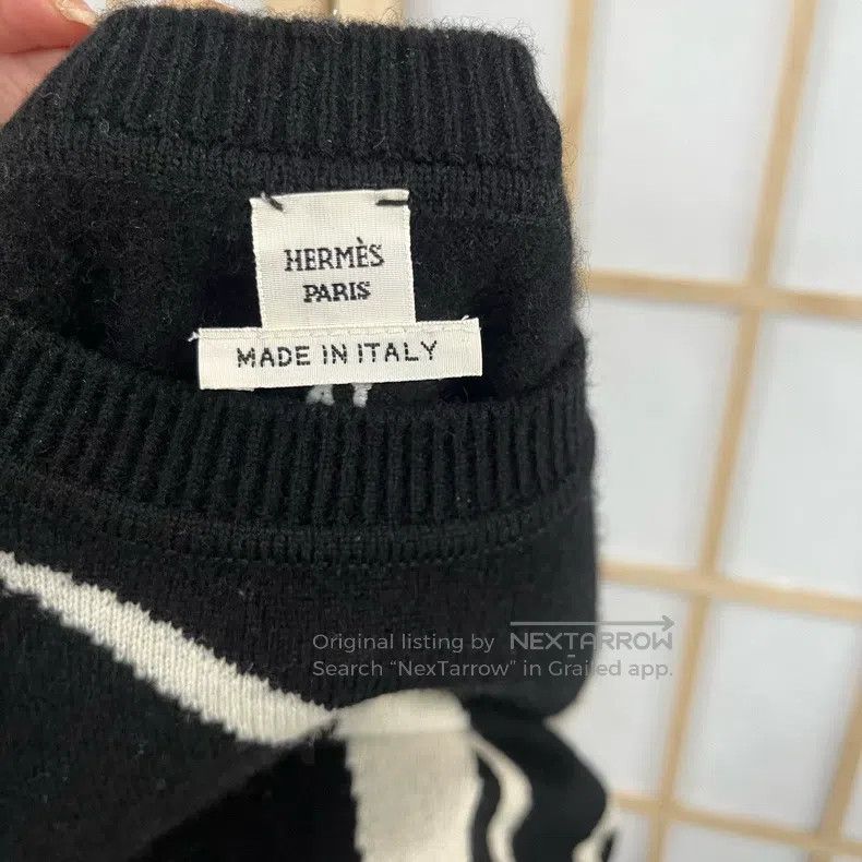 Hermes Hermes Black and white cashmere knit sweater Size XS / US 0-2 / IT 36-38 - 4 Thumbnail