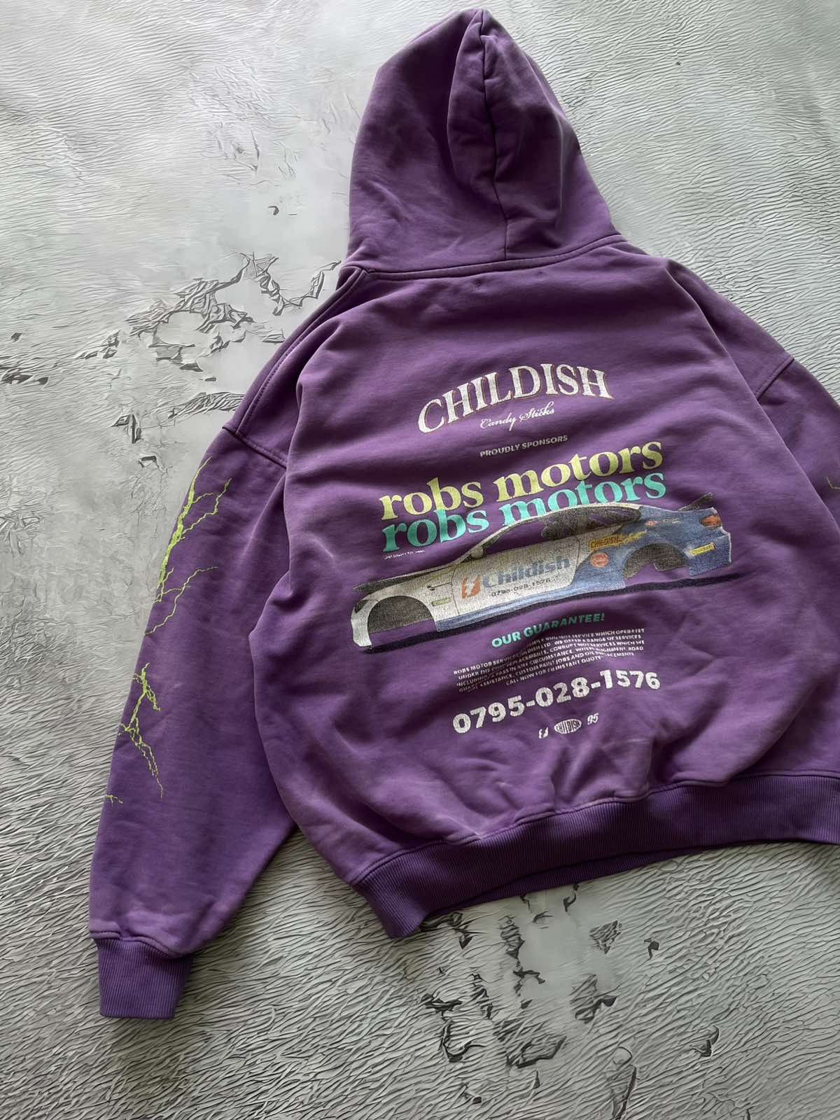 CHILDS Childish Robs Motors 90s Purple Hoodie Big Logo Y2K Racing Size US S / EU 44-46 / 1 - 2 Thumbnail