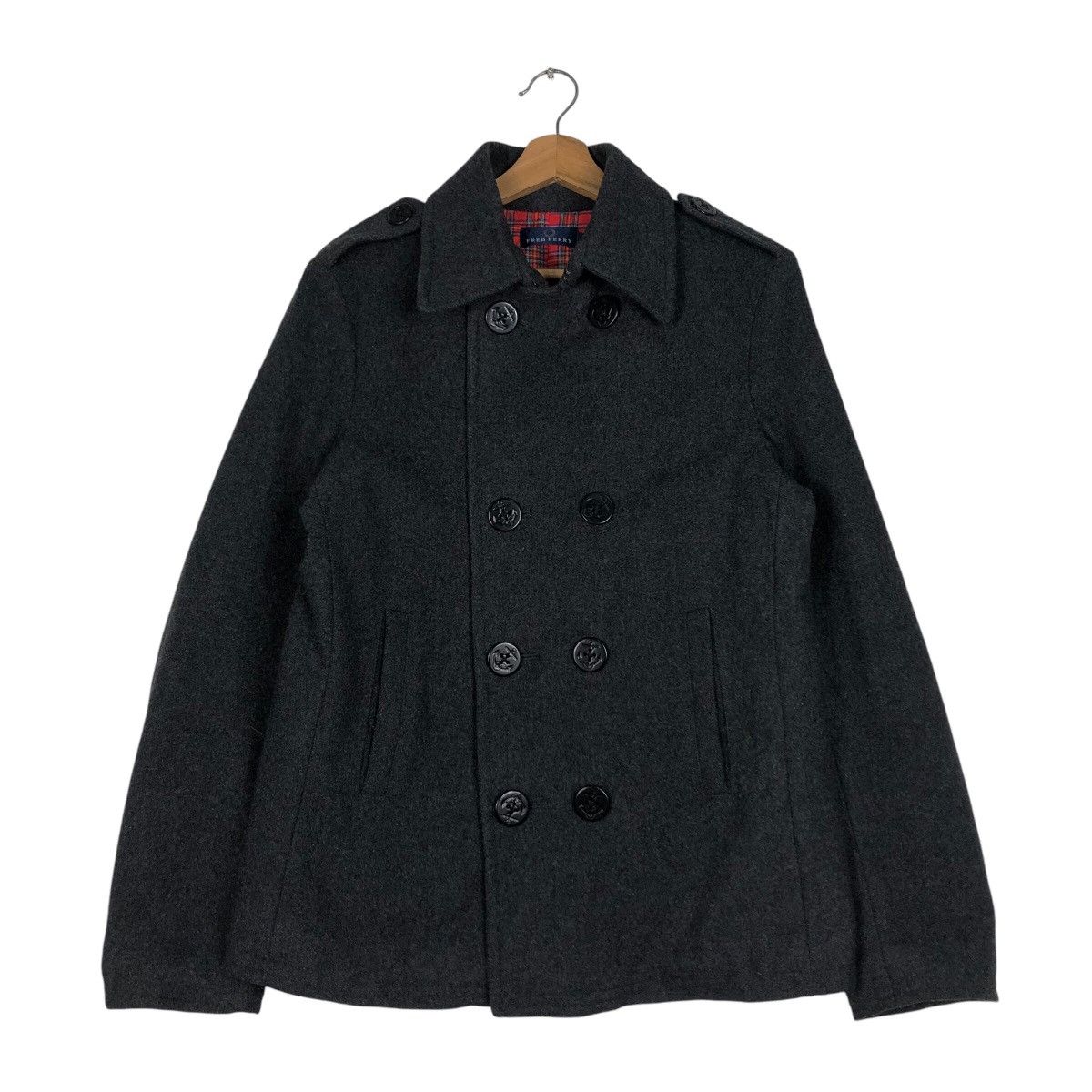 Fred Perry 📌Vintage Wool Biker Jacket Fred Perry Blanket Tartan Lining Size US L / EU 52-54 / 3 - 2 Thumbnail