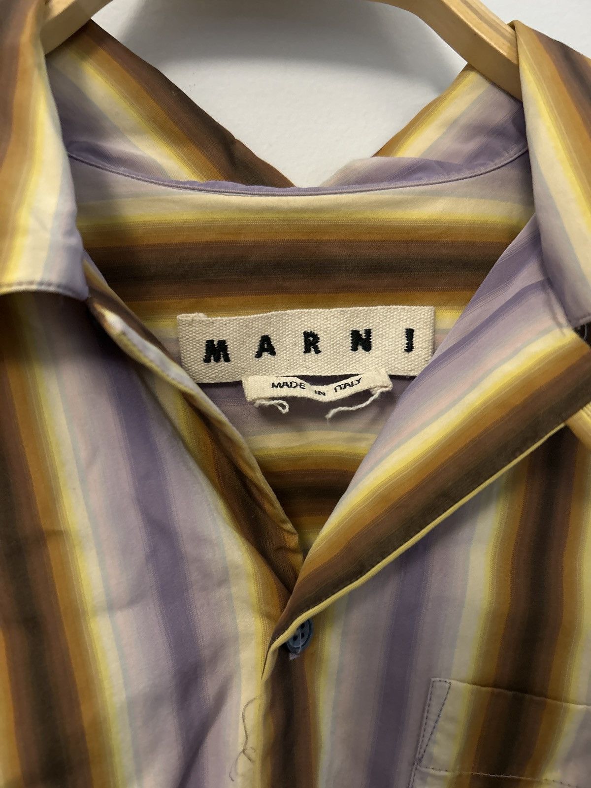 Marni Marni 2019 purple and yellow short-sleeve camp summer shirt Size US S / EU 44-46 / 1 - 2 Thumbnail