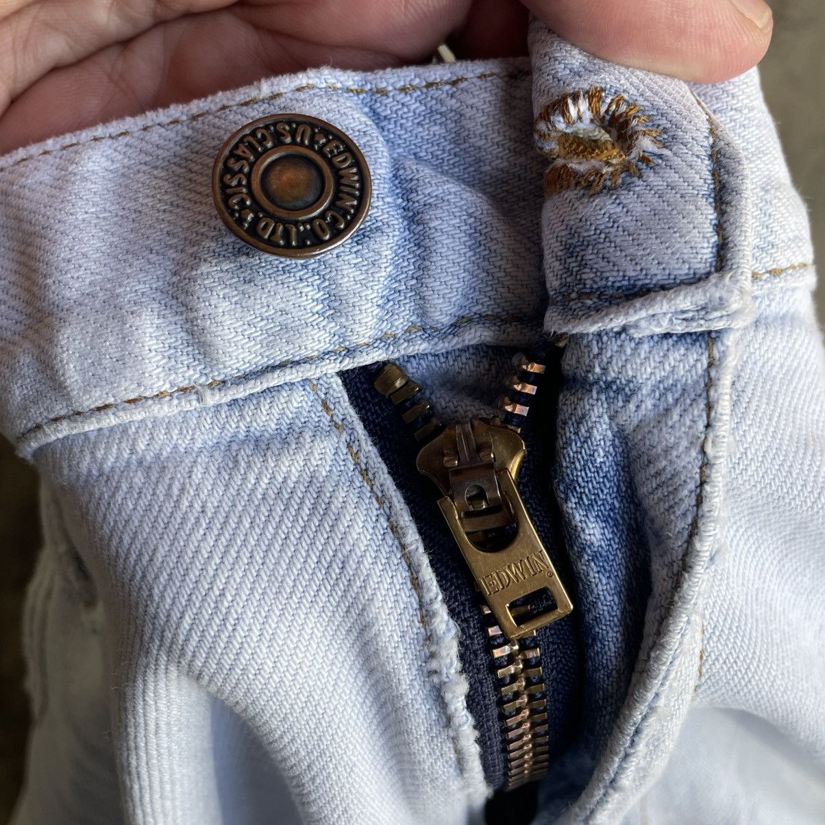 Edwin 🔥Vintage Edwin US Classics Stoned Washed Relaxed Denim Jeans Size US 37 - 14 Thumbnail