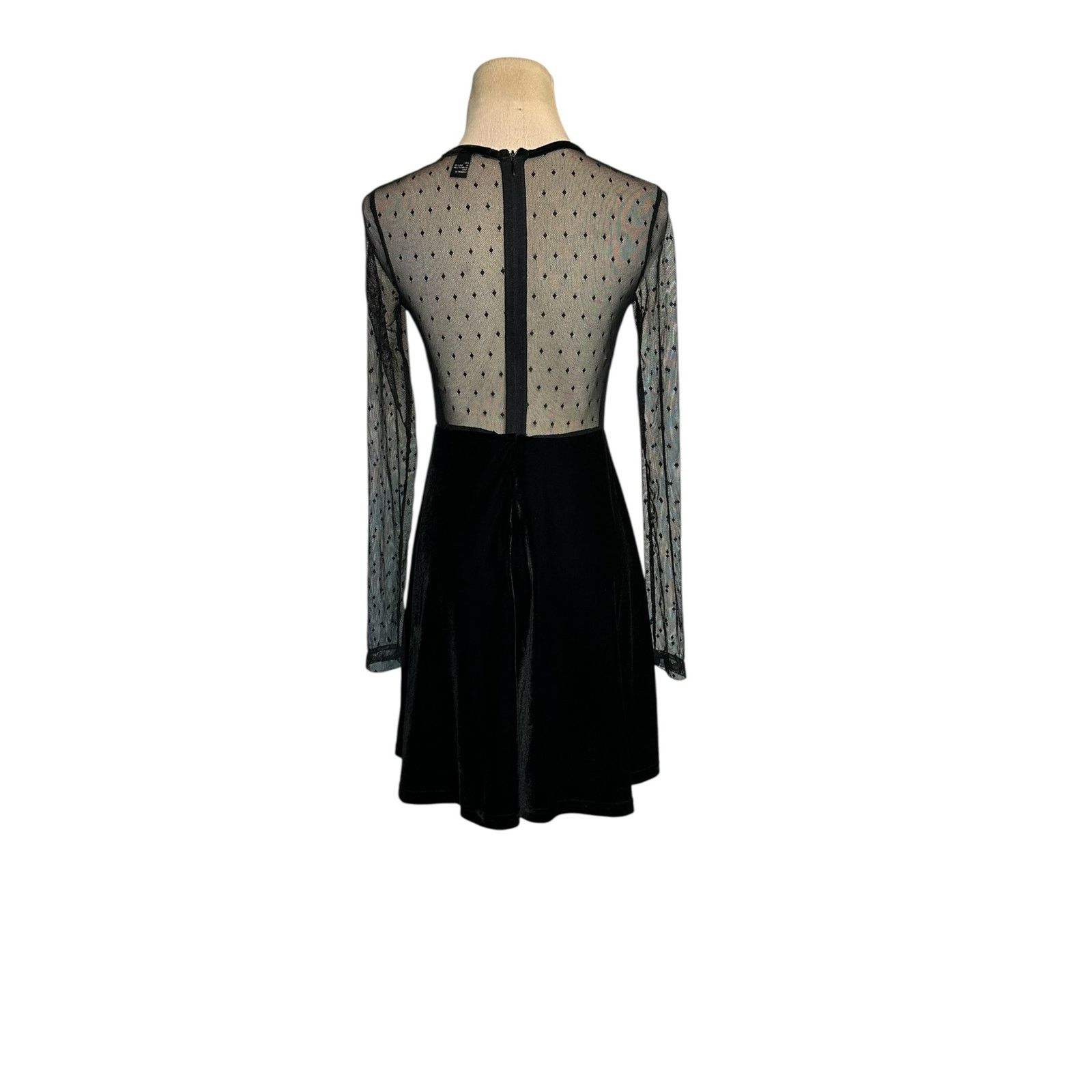 Forever 21 Forever 21 Black Sheer Suede Long Sleeve Mini Dress size S Size S / US 4 / IT 40 - 14 Thumbnail