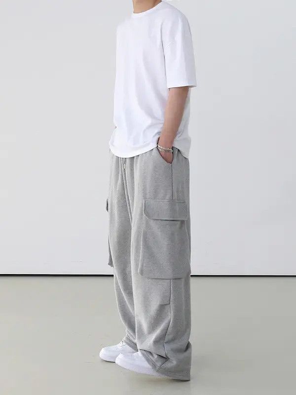 Japanese Brand Matsuoka x Hino Gray Baggy Cargo Sweatpants Size US 31 - 8 Thumbnail