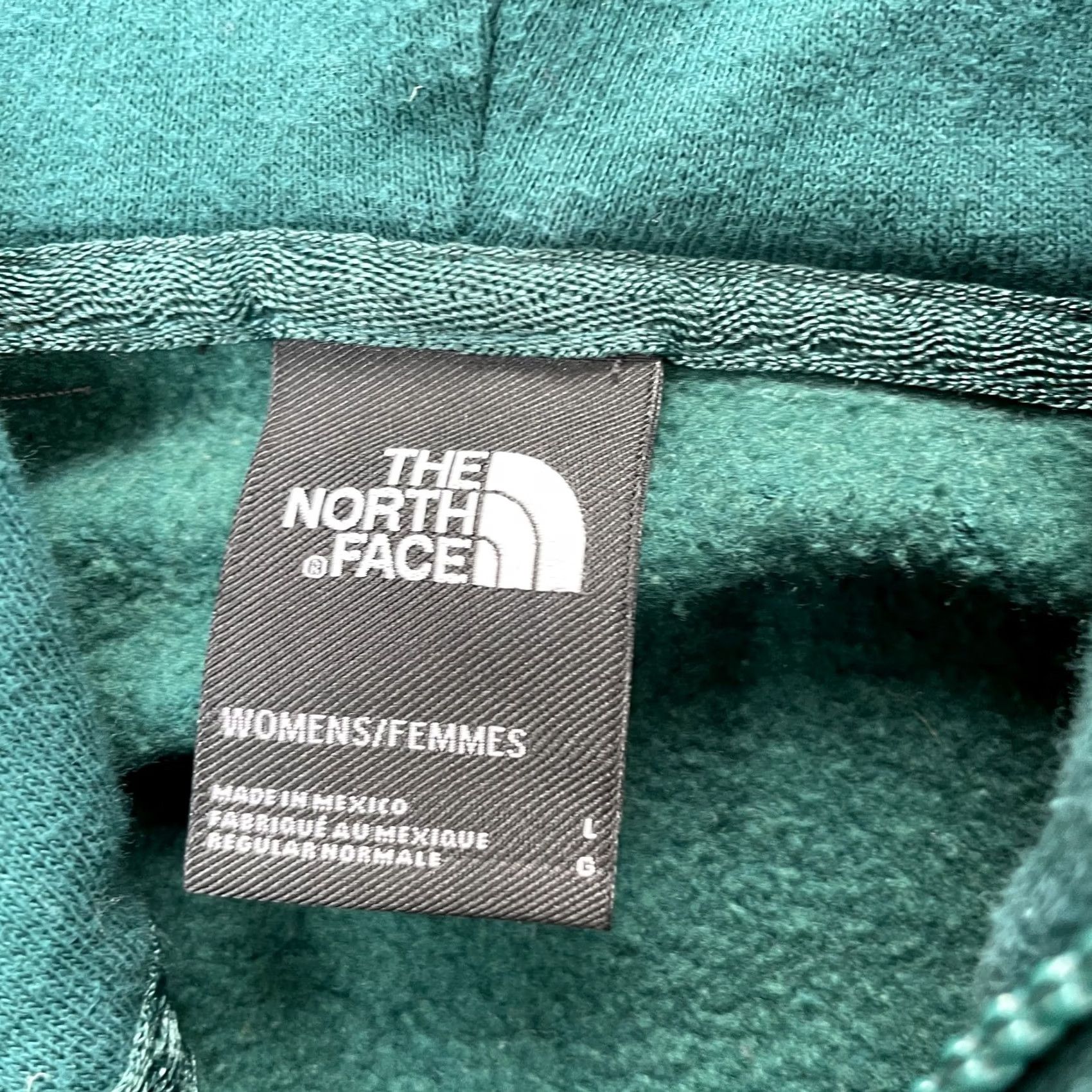 The North Face The North Face Hoodie Womens Large Green Spellout Logo Cotton Fleece Full Zip Hiking Size L / US 10 / IT 46 - 3 Thumbnail