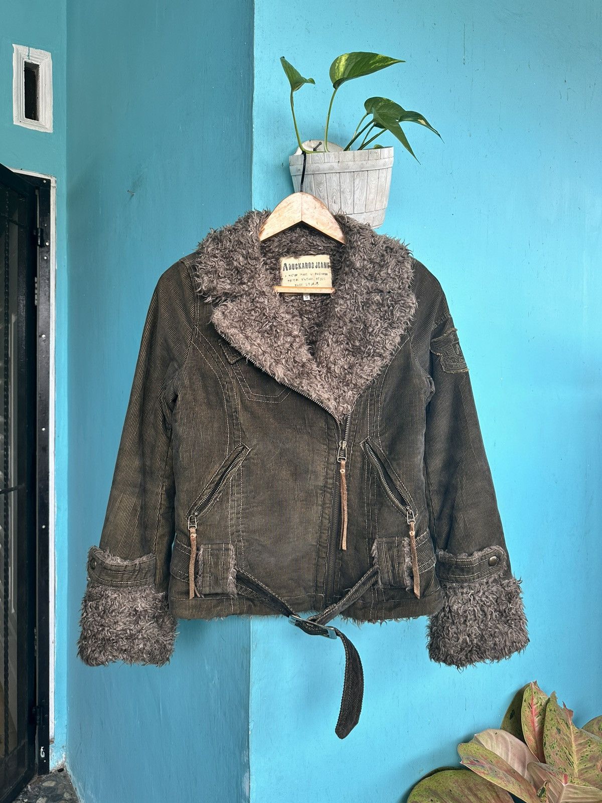 image of Designer Buckaroo Jeans Jacket in Brown, Women's (Size Small)