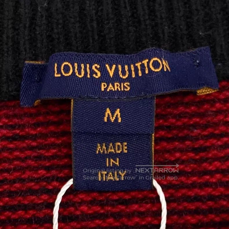Louis Vuitton Louis Vuitton Crimson striped logo aged cashmere crewneck Size US M / EU 48-50 / 2 - 5 Thumbnail