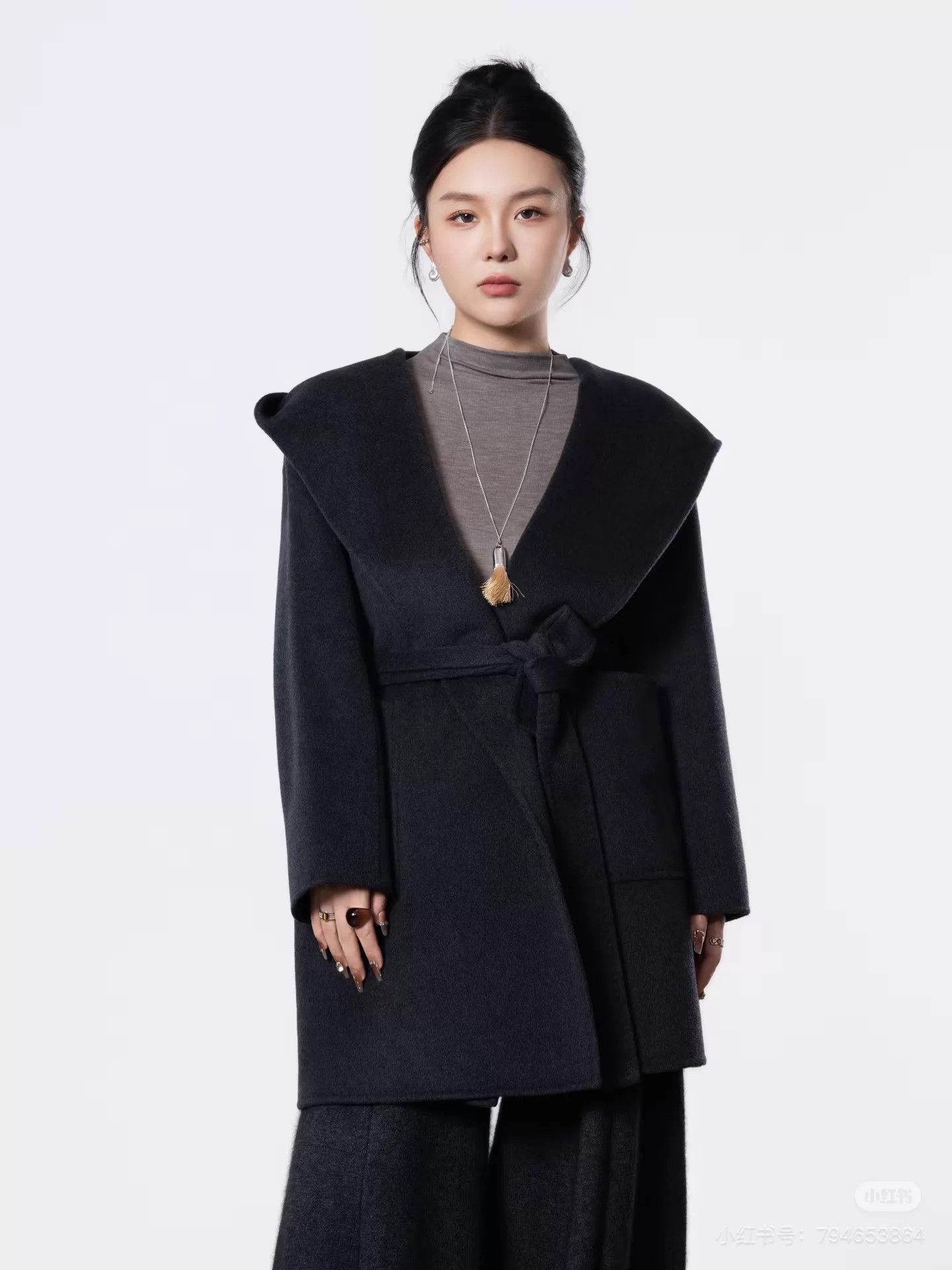 Max Mara Maxmara Women's Black Tailored Overcoat 36 Size XS / US 0-2 / IT 36-38 - 7 Thumbnail