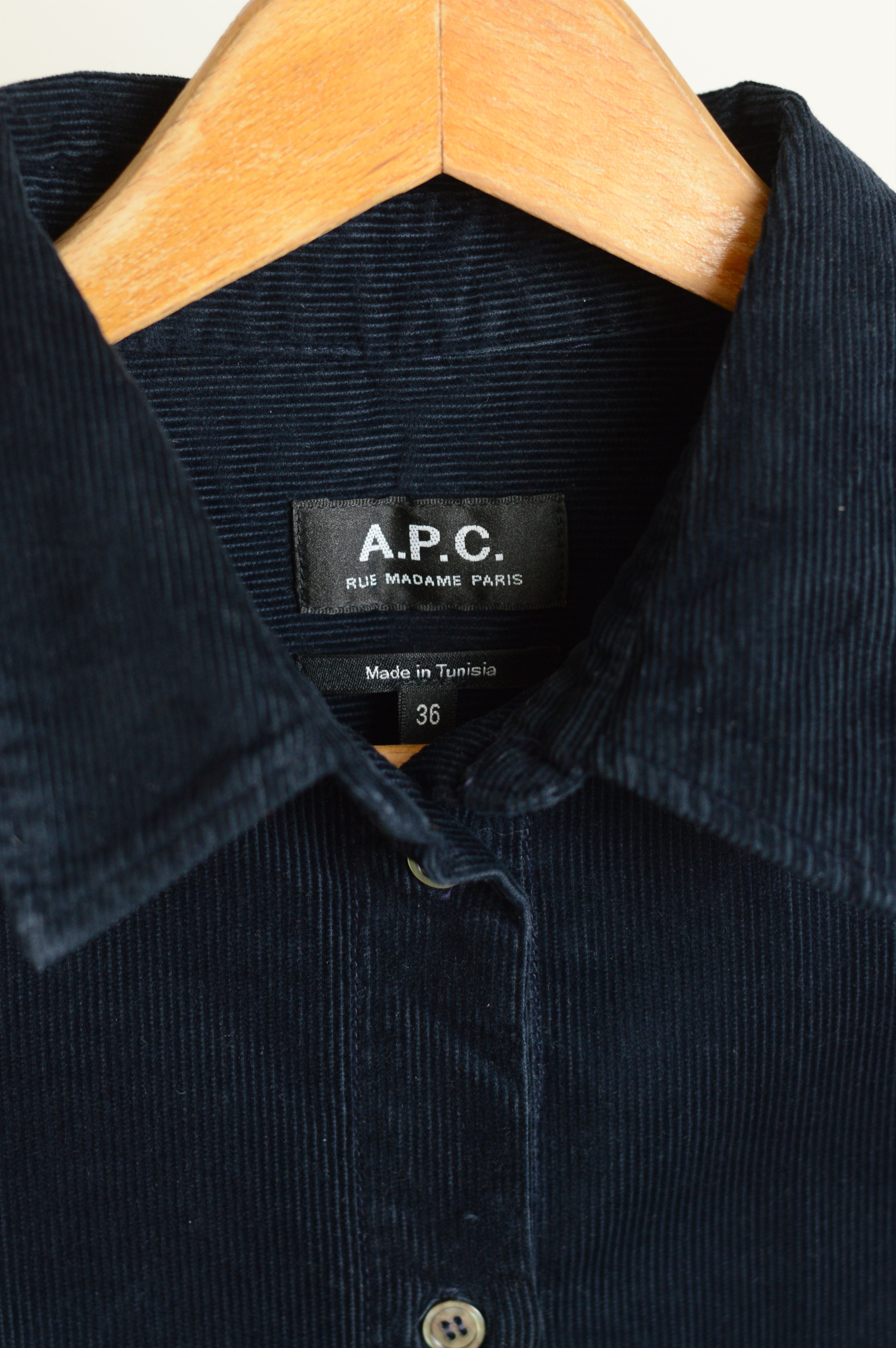 Apc Women's Navy Cotton Corduroy Button-Up Shirt Fr 36 Us 4, Women's (Size Xs) — image 4 of 6