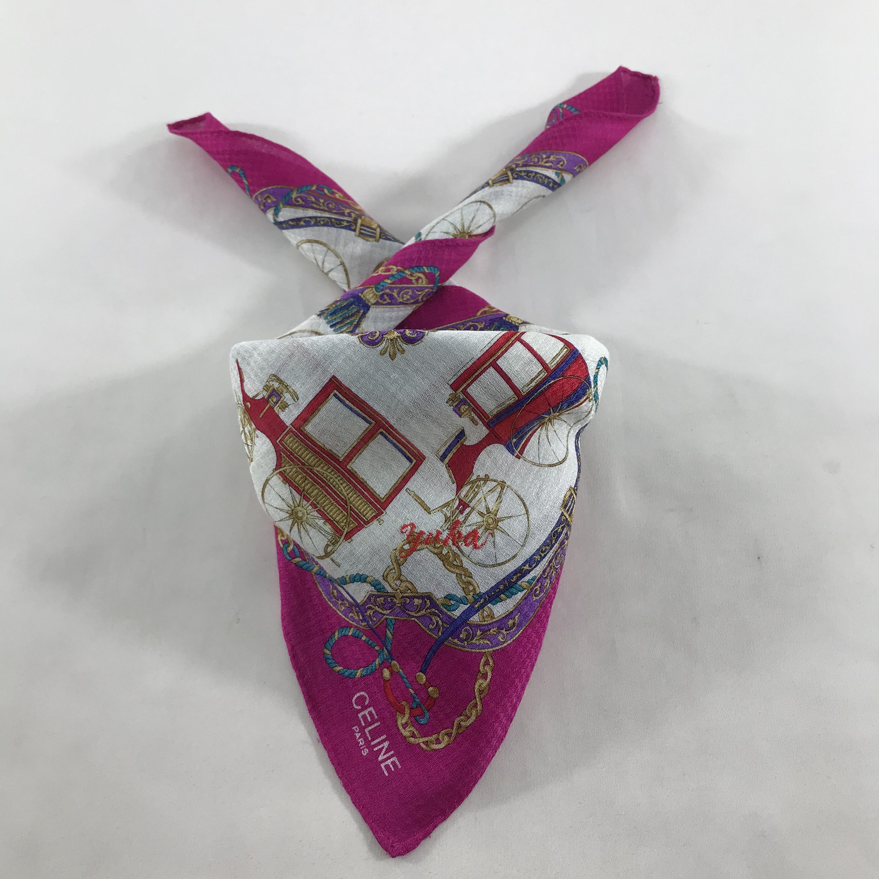 Vintage Celine Luxury Handkerchief Neckerchief Bandana H04 Size ONE SIZE - 2 Thumbnail
