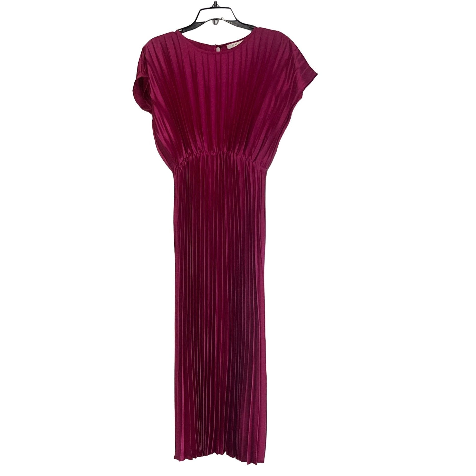 Other Lush Cap Sleeve Pleated Satin Midi Dress, Pink, XS Size XS / US 0-2 / IT 36-38 - 10 Thumbnail