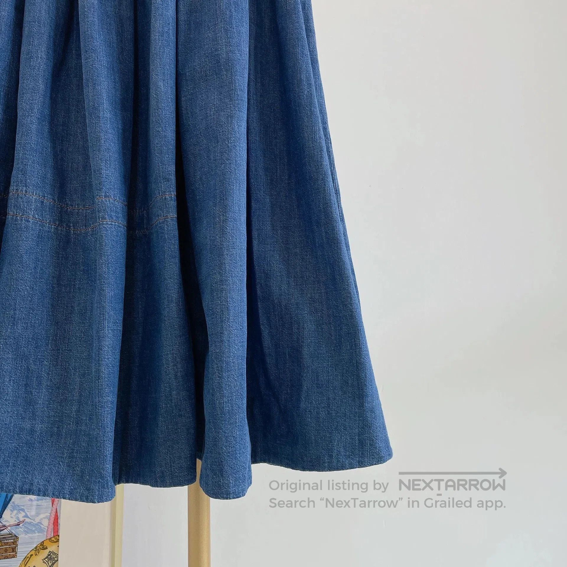 Prada PRADA Blue Denim Midi Skirt. Size US 36 / EU 52 - 3 Thumbnail