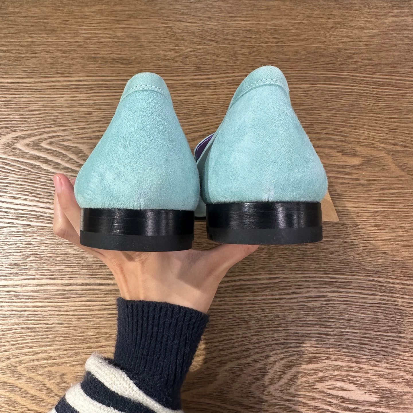 Hermes Hermes jan1040 suede loafers sea foam green 38 Size US 7 / IT 37 - 5 Thumbnail