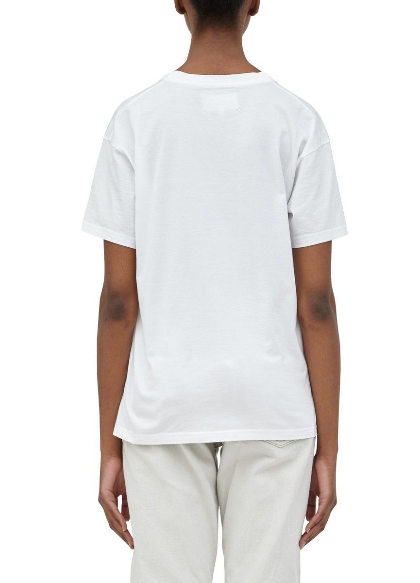 Maison Margiela oc11z0925 Logo Cotton Jersey T-Shirt in White Size L / US 10 / IT 46 - 4 Thumbnail