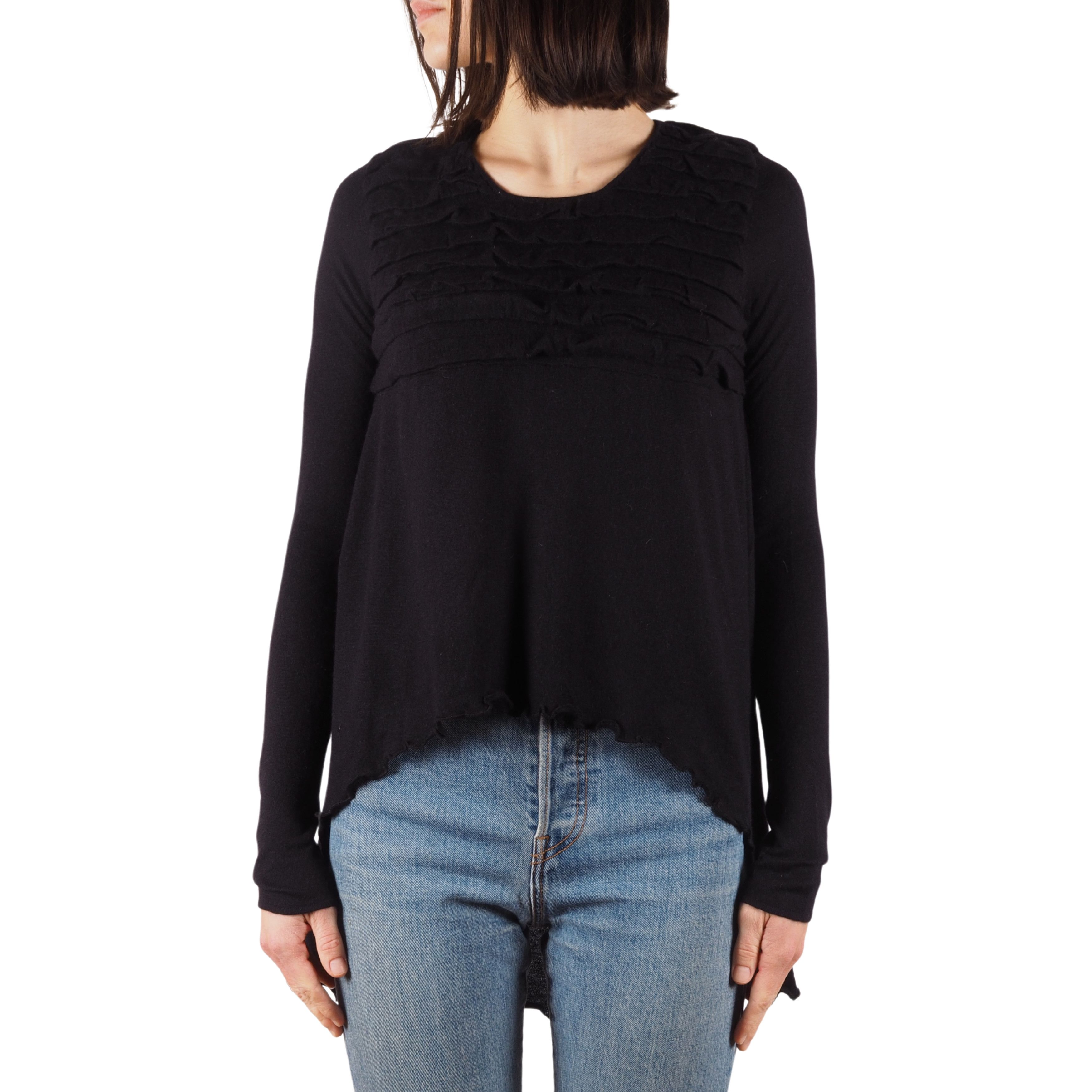 Versace Jeans Couture Vintage Black Ruffle Knit Top