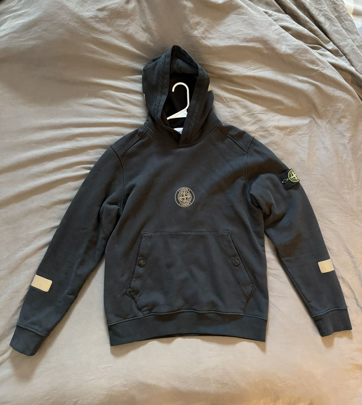 Supreme stone island hooded sweatshirt